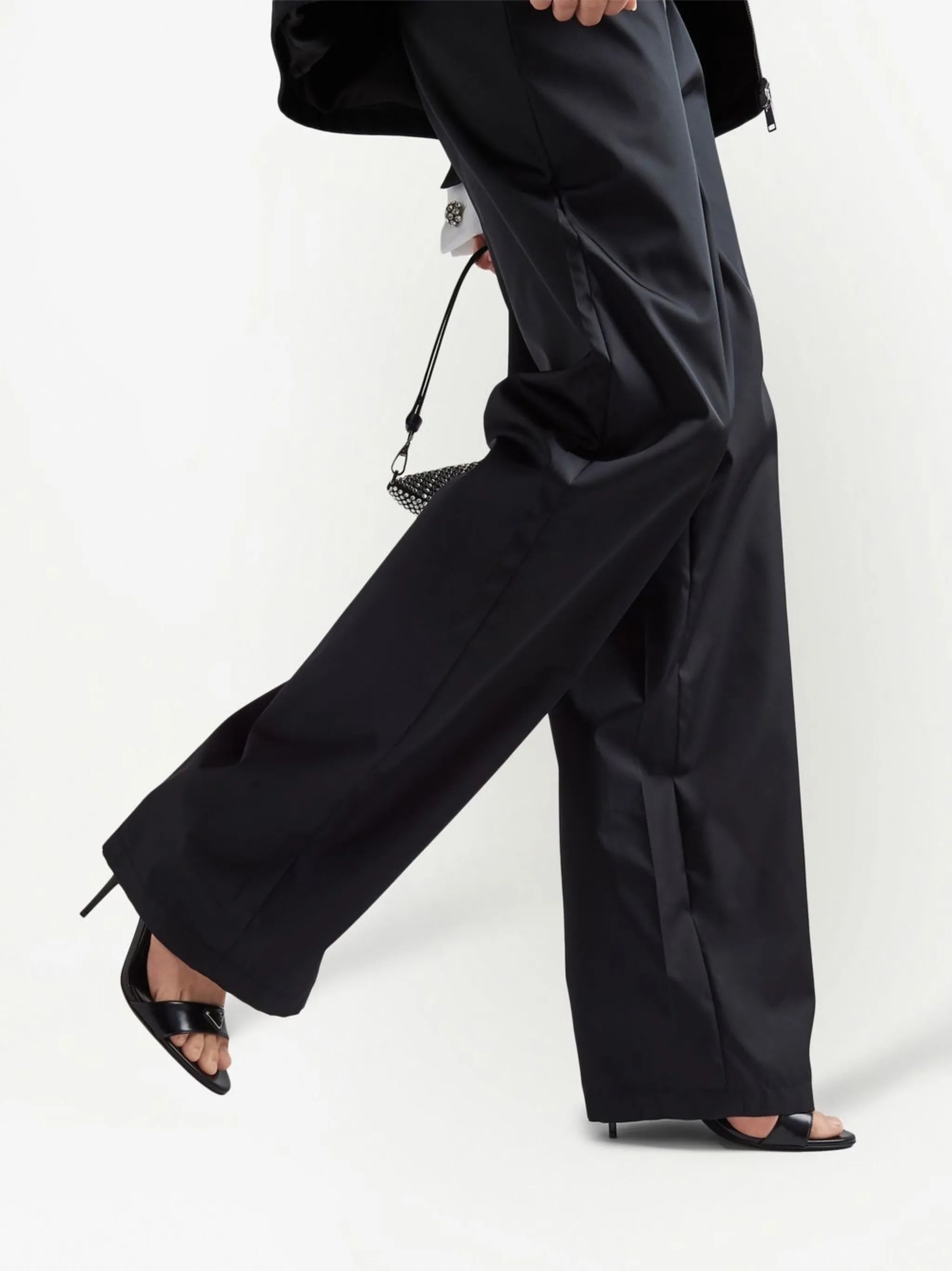 Re-Nylon wide-leg trousers
