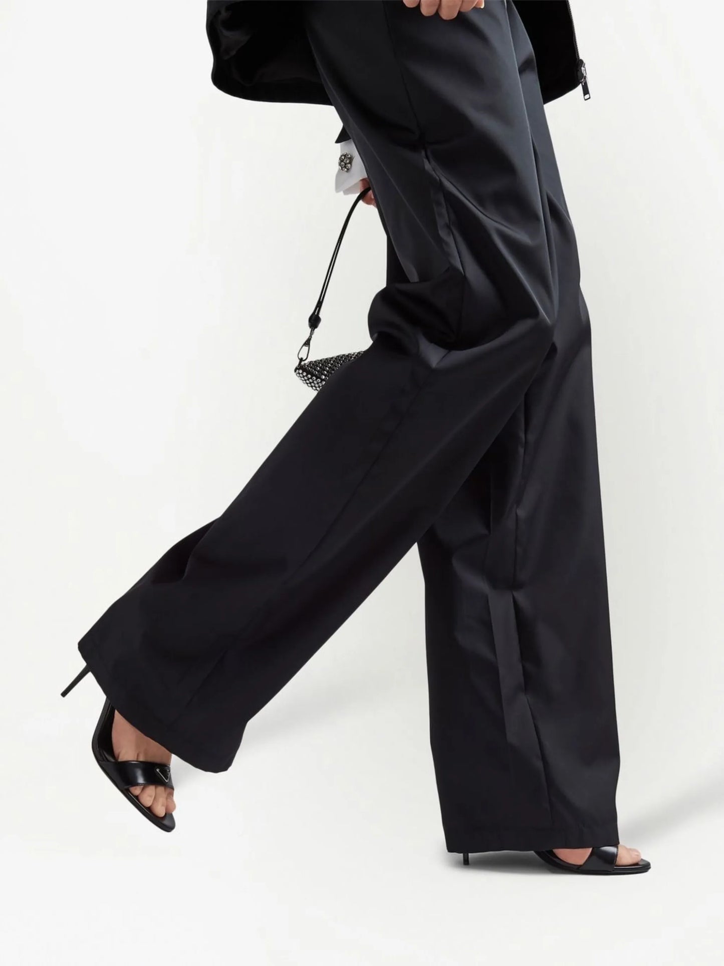 Re-Nylon wide-leg trousers