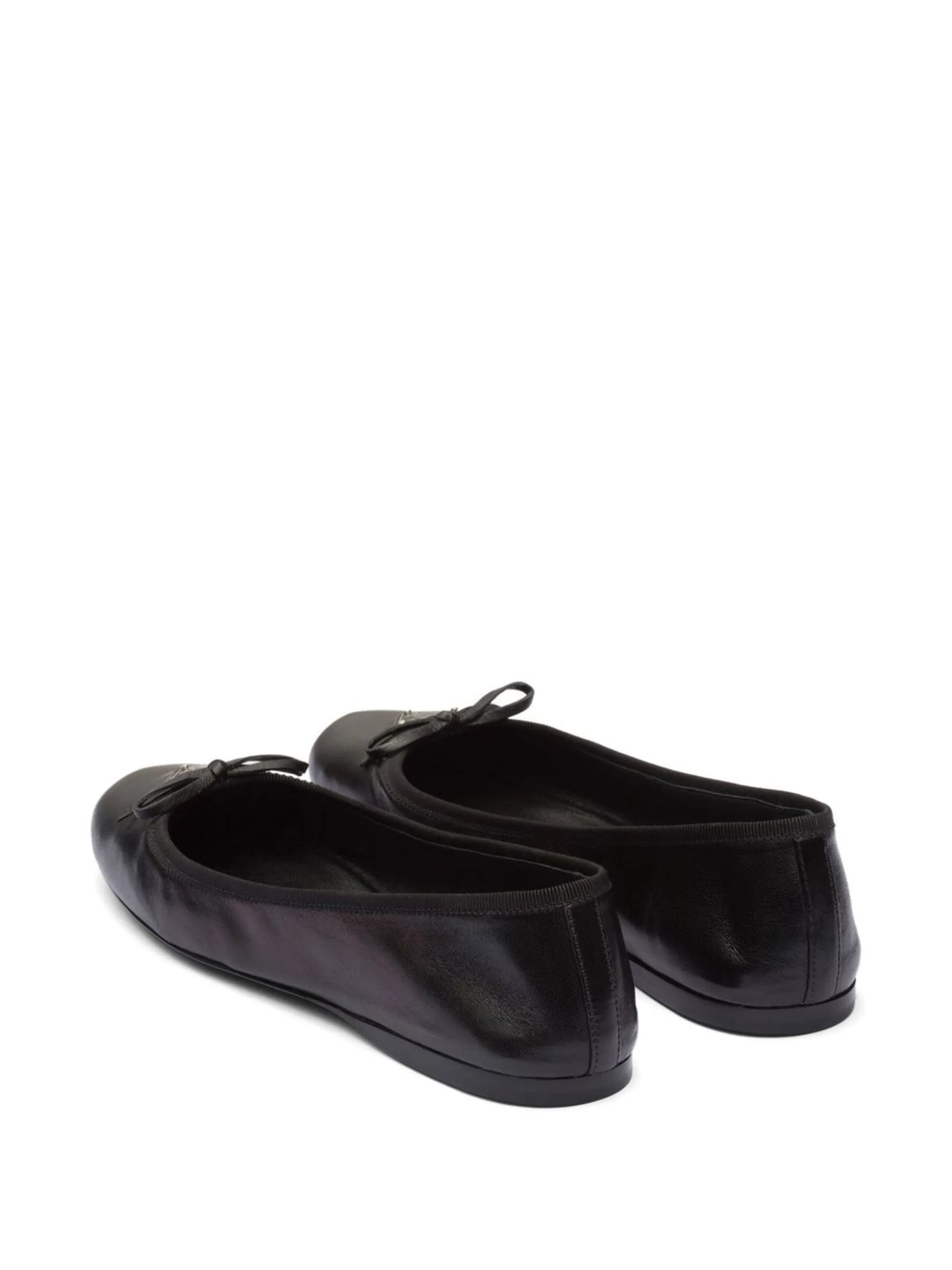 triangle-logo leather ballet flats