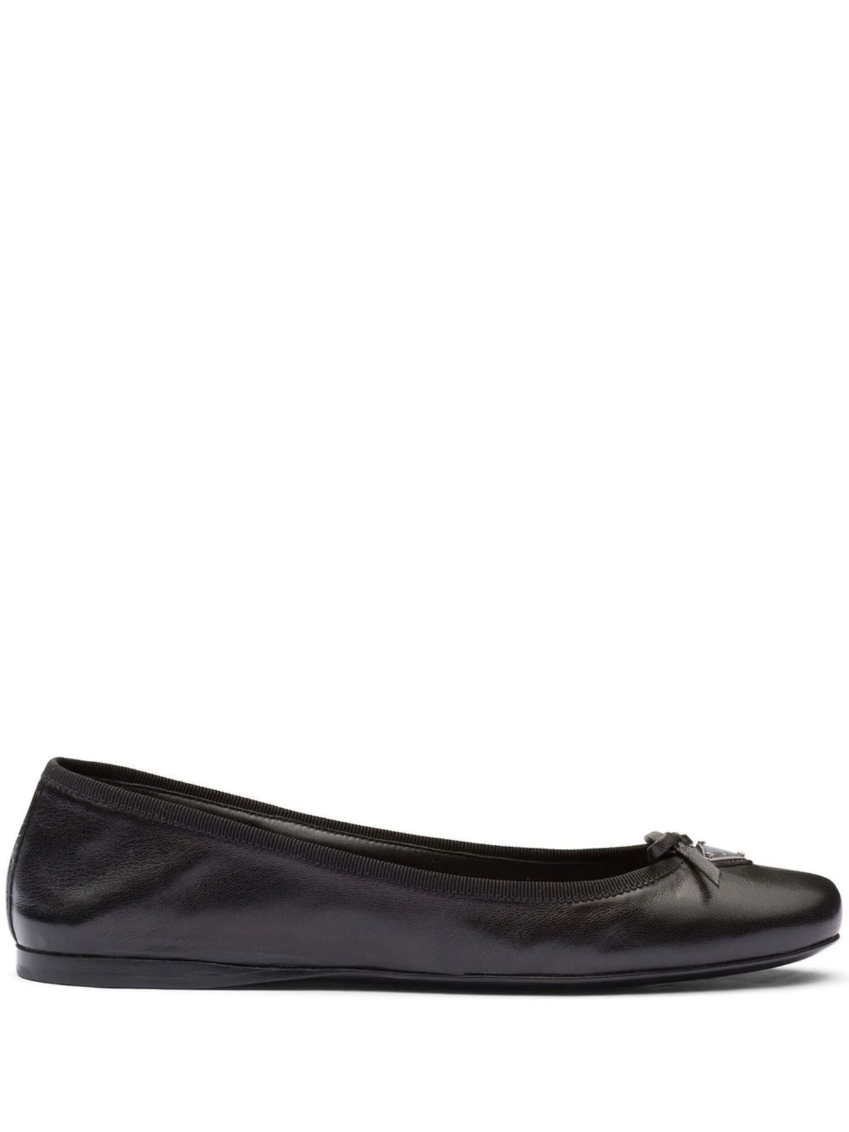 triangle-logo leather ballet flats