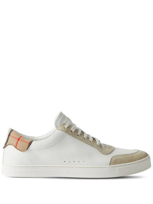 House Check-print leather sneakers