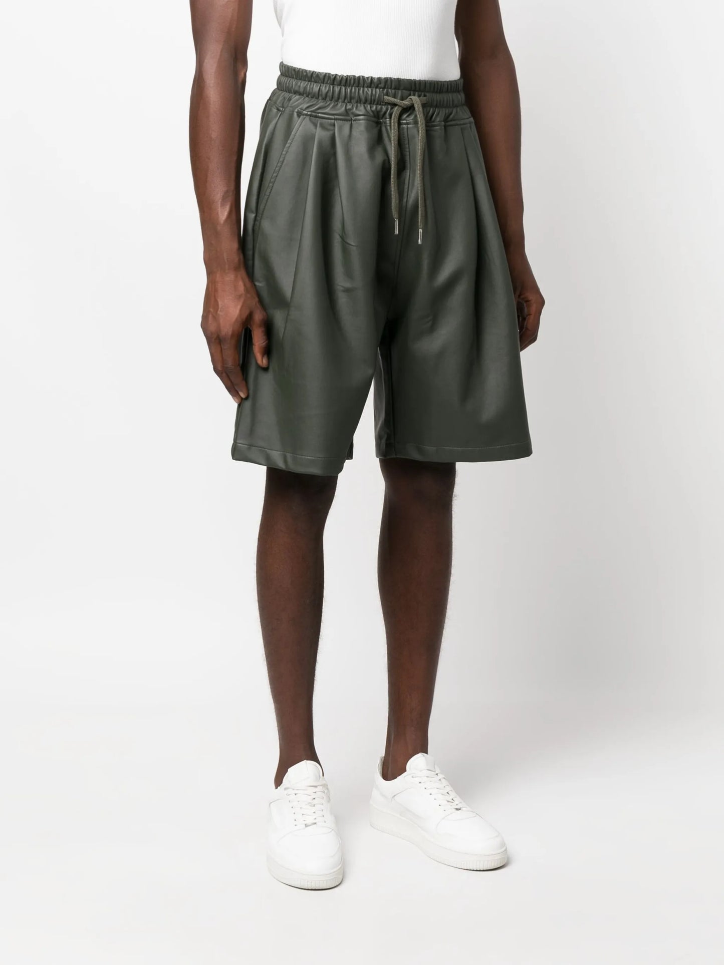 Jonas faux-leather track shorts