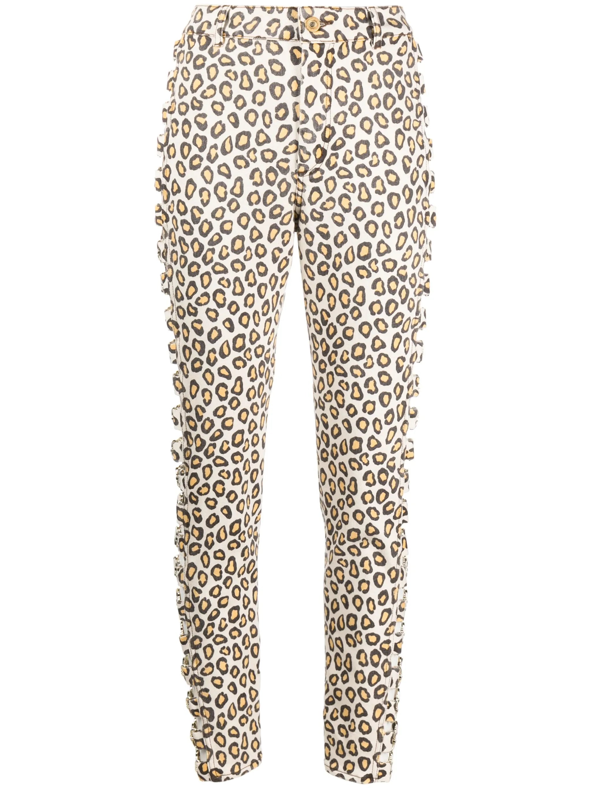 leopard-print jeans