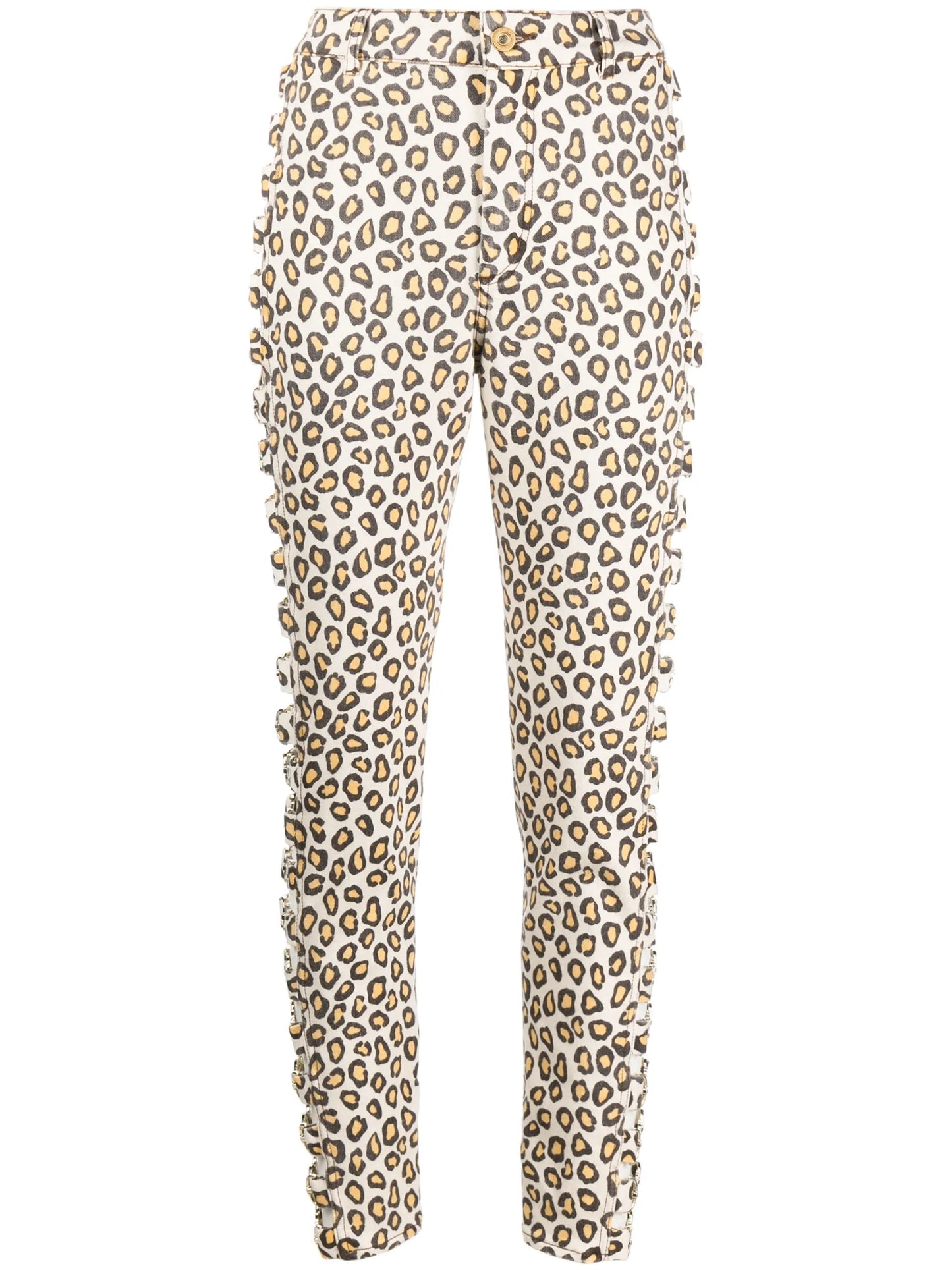 leopard-print jeans