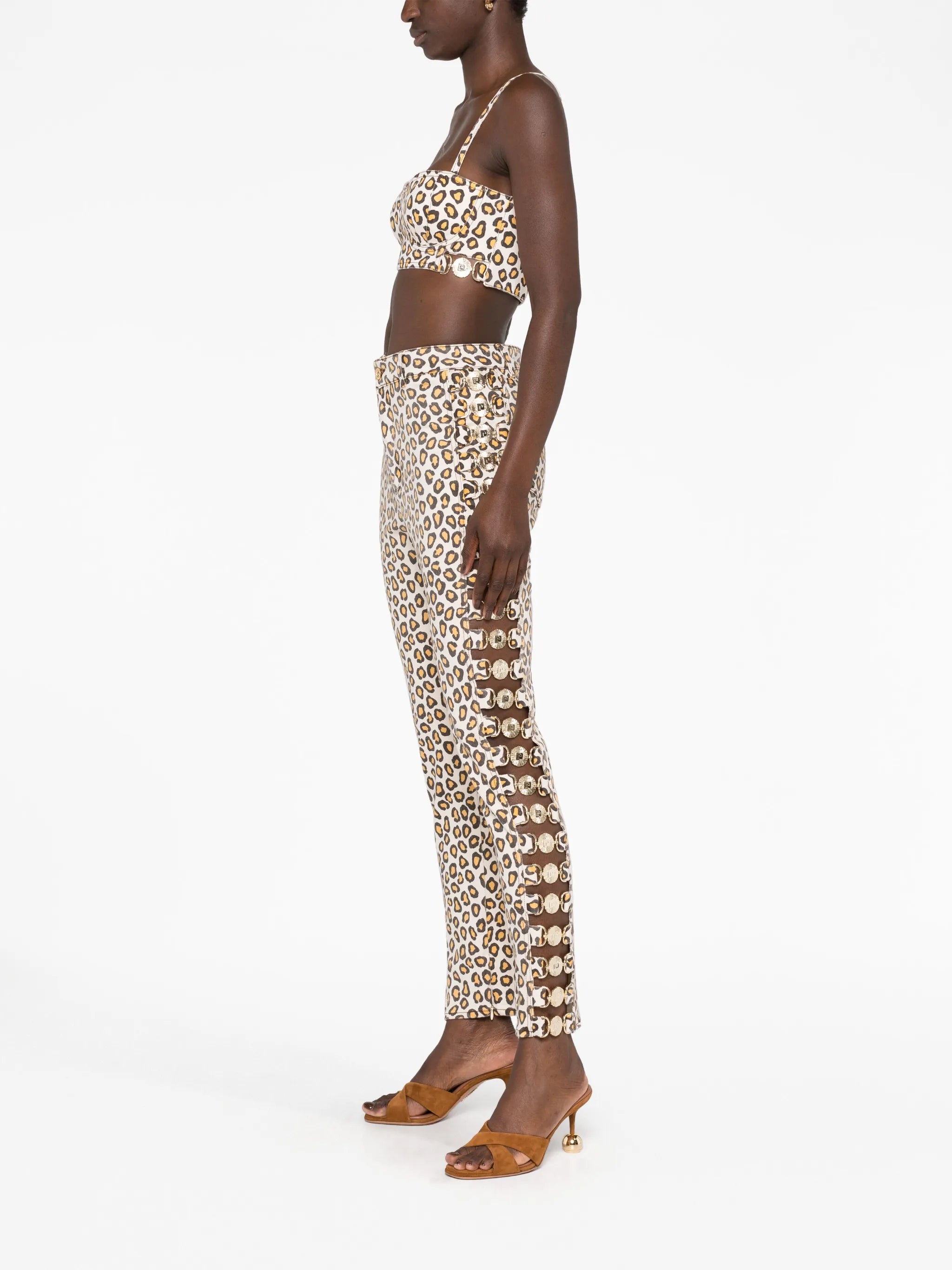 leopard-print jeans