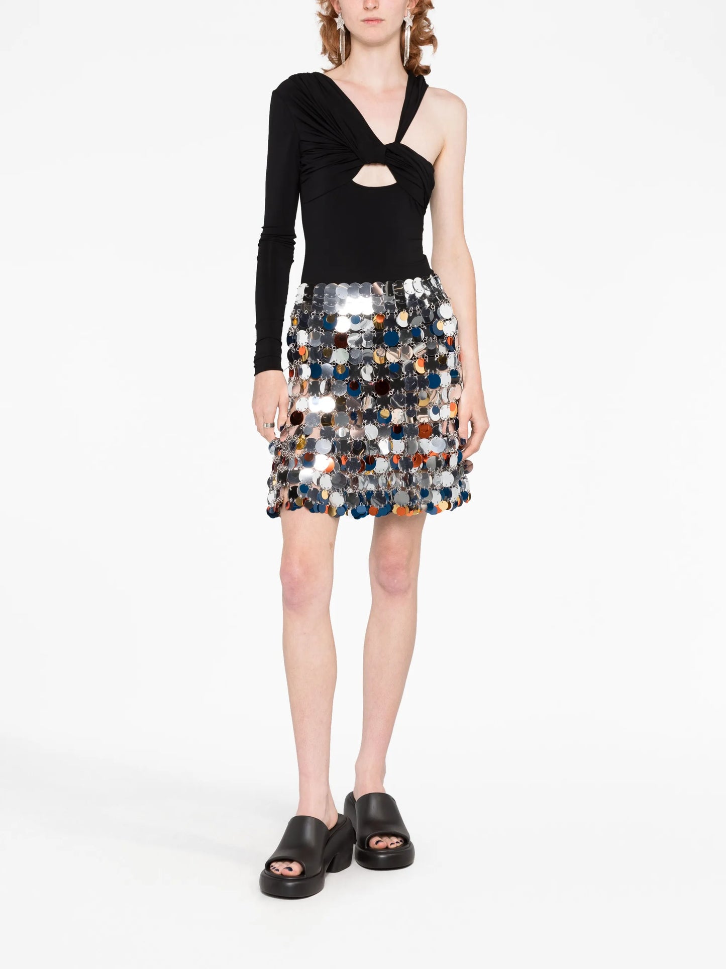 embellished chainmail miniskirt