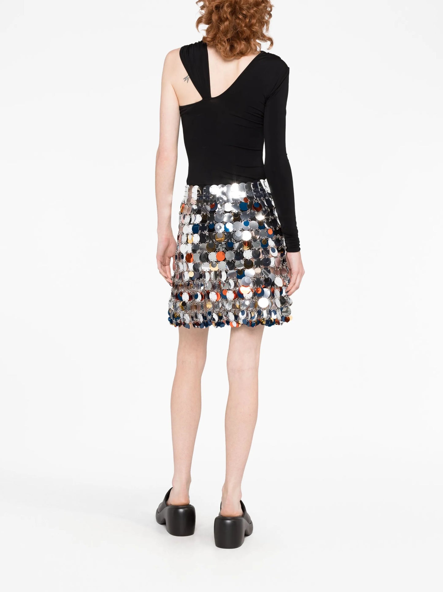 embellished chainmail miniskirt