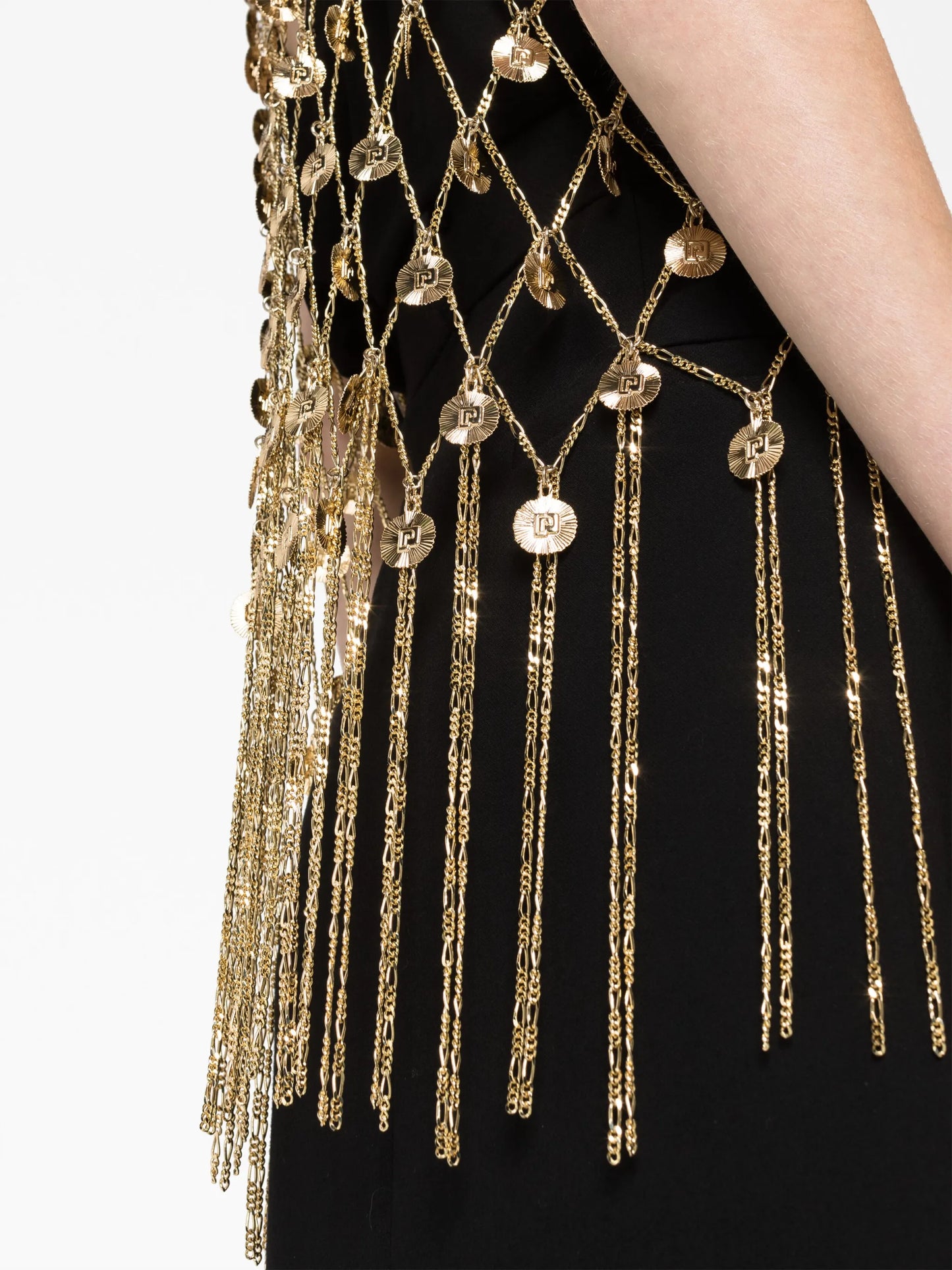 layered chain-embellished top