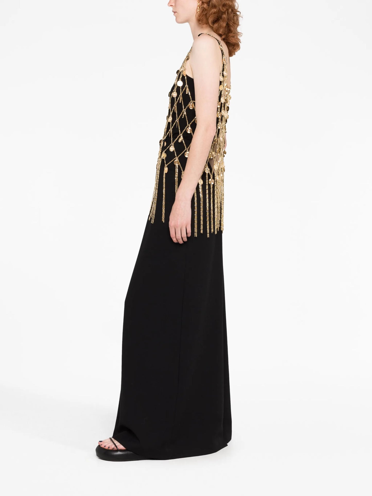 layered chain-embellished top