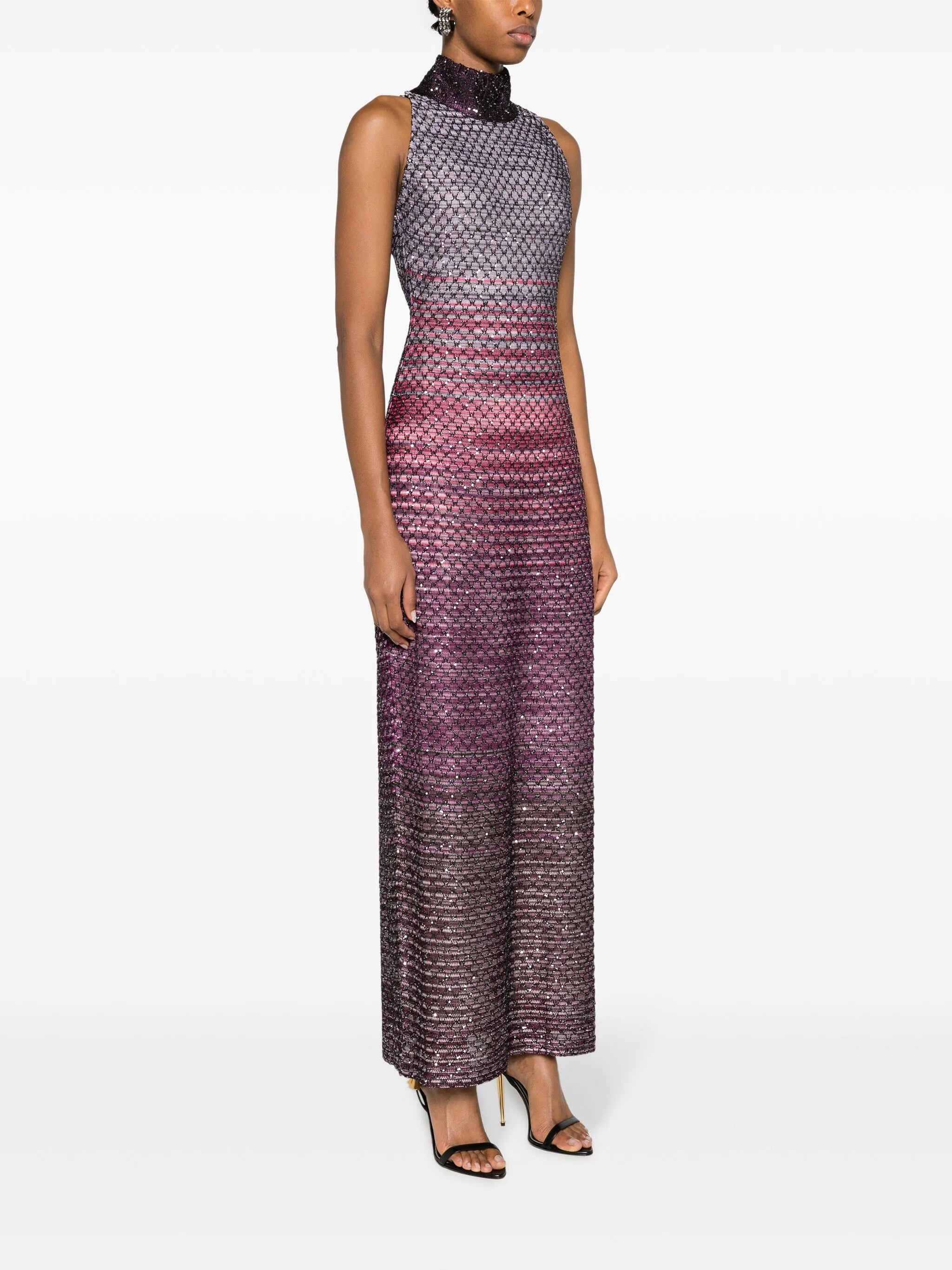 sequin-embellished sleeveless maxi dress