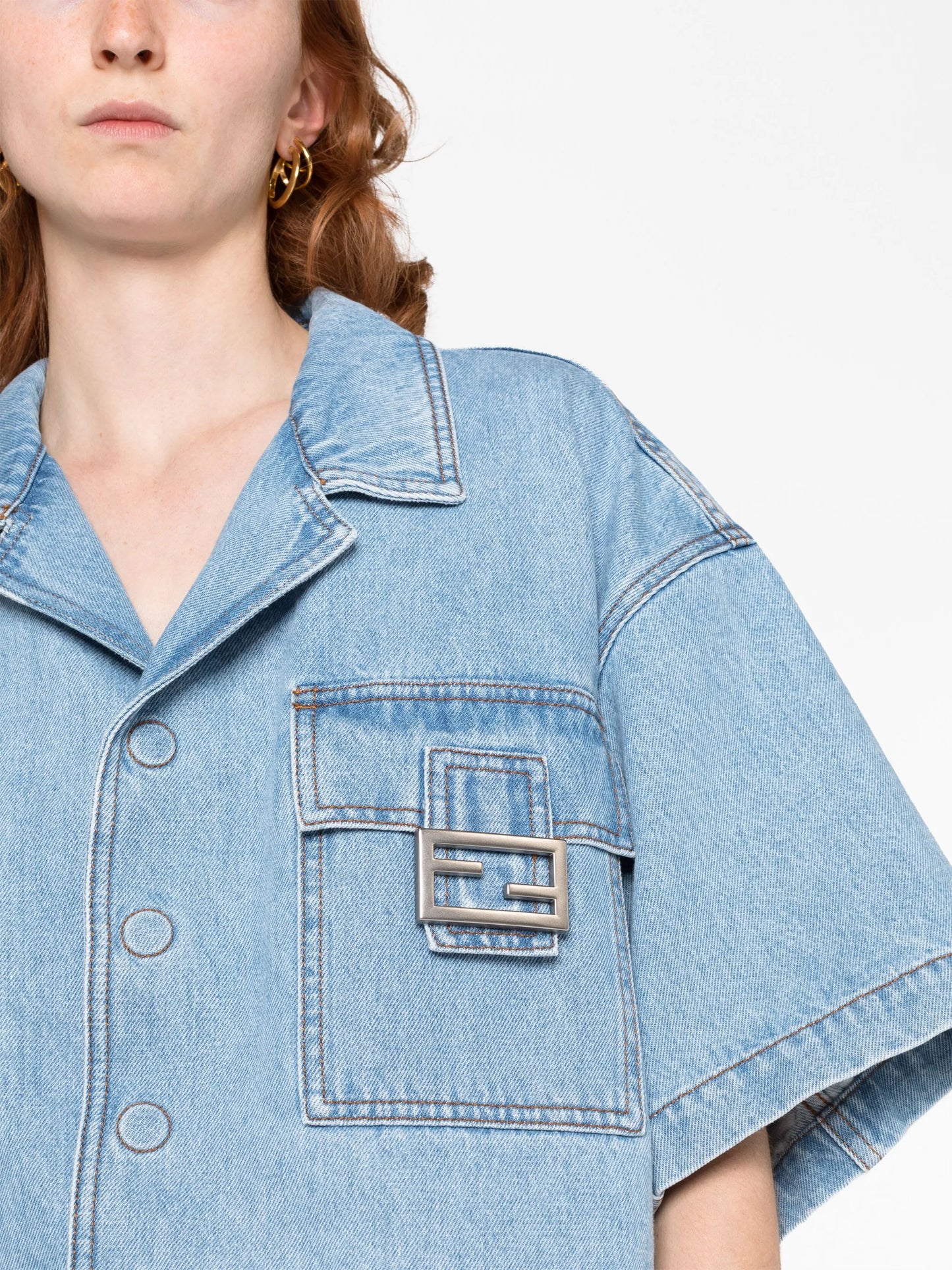 Baguette-pocket denim jacket