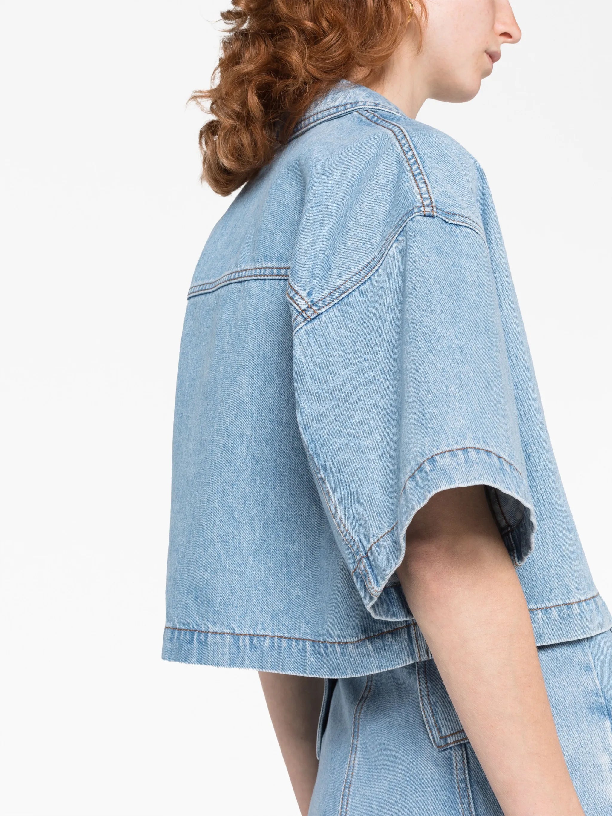 Baguette-pocket denim jacket
