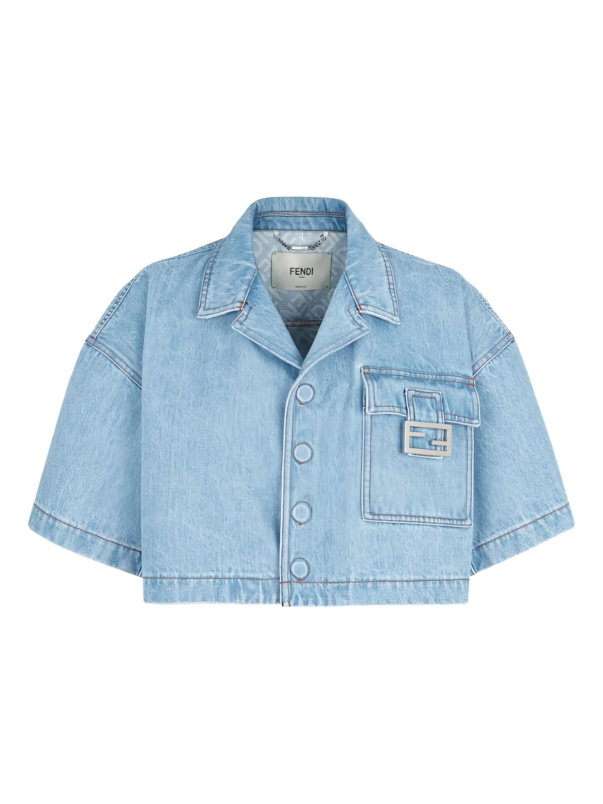 Baguette-pocket denim jacket