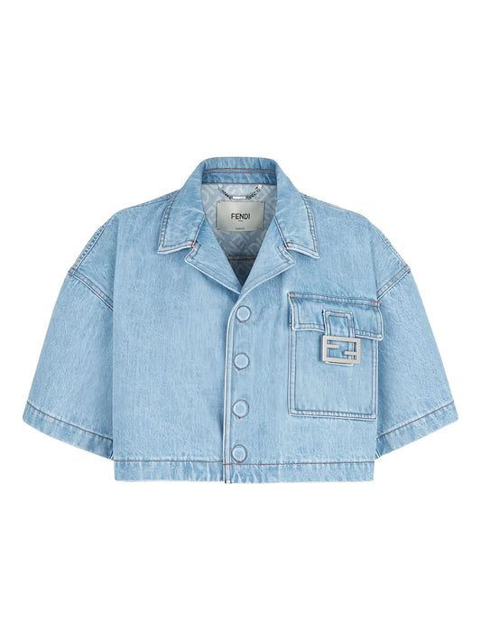 Baguette-pocket denim jacket