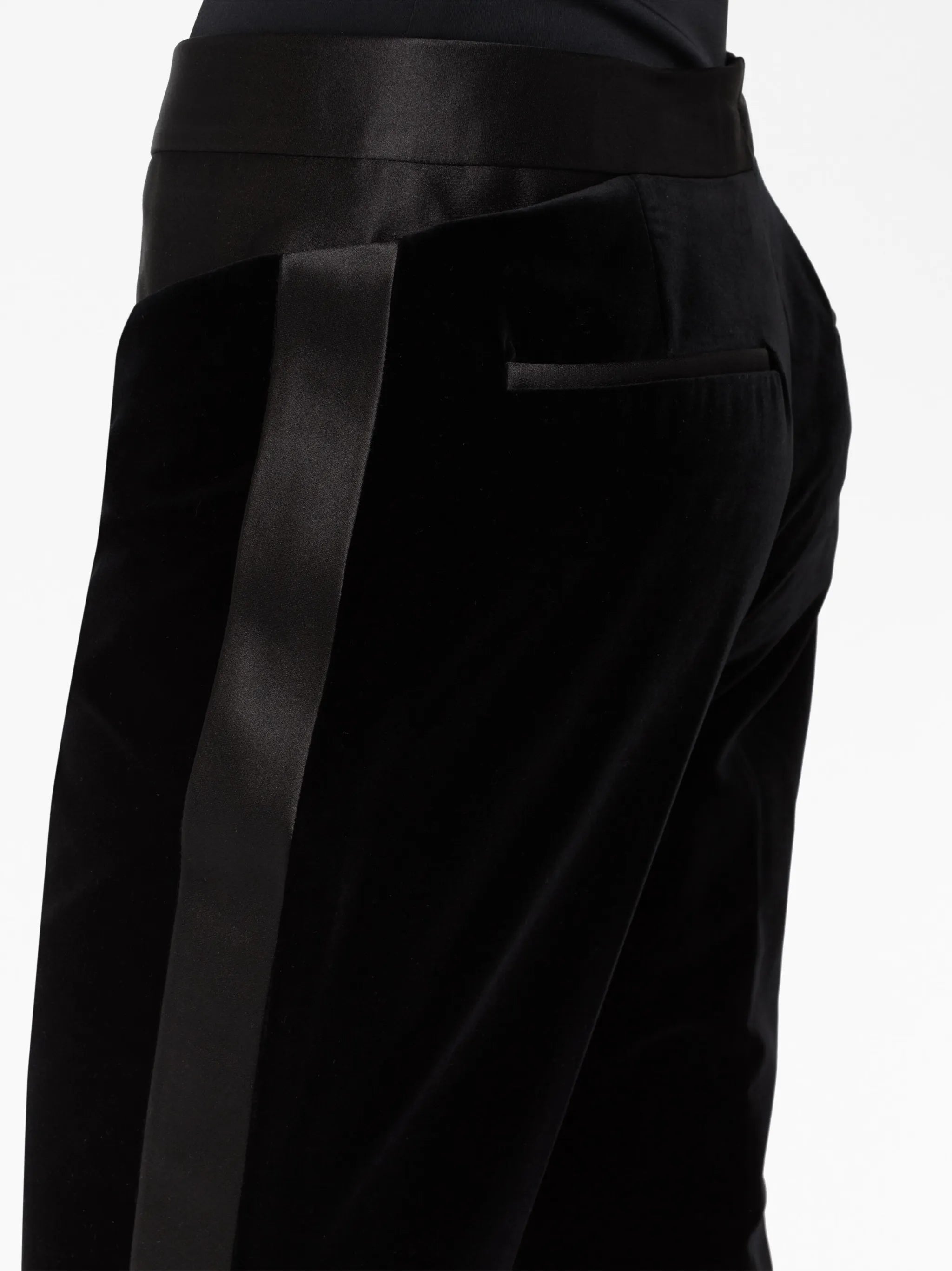 high-waisted flared trousers