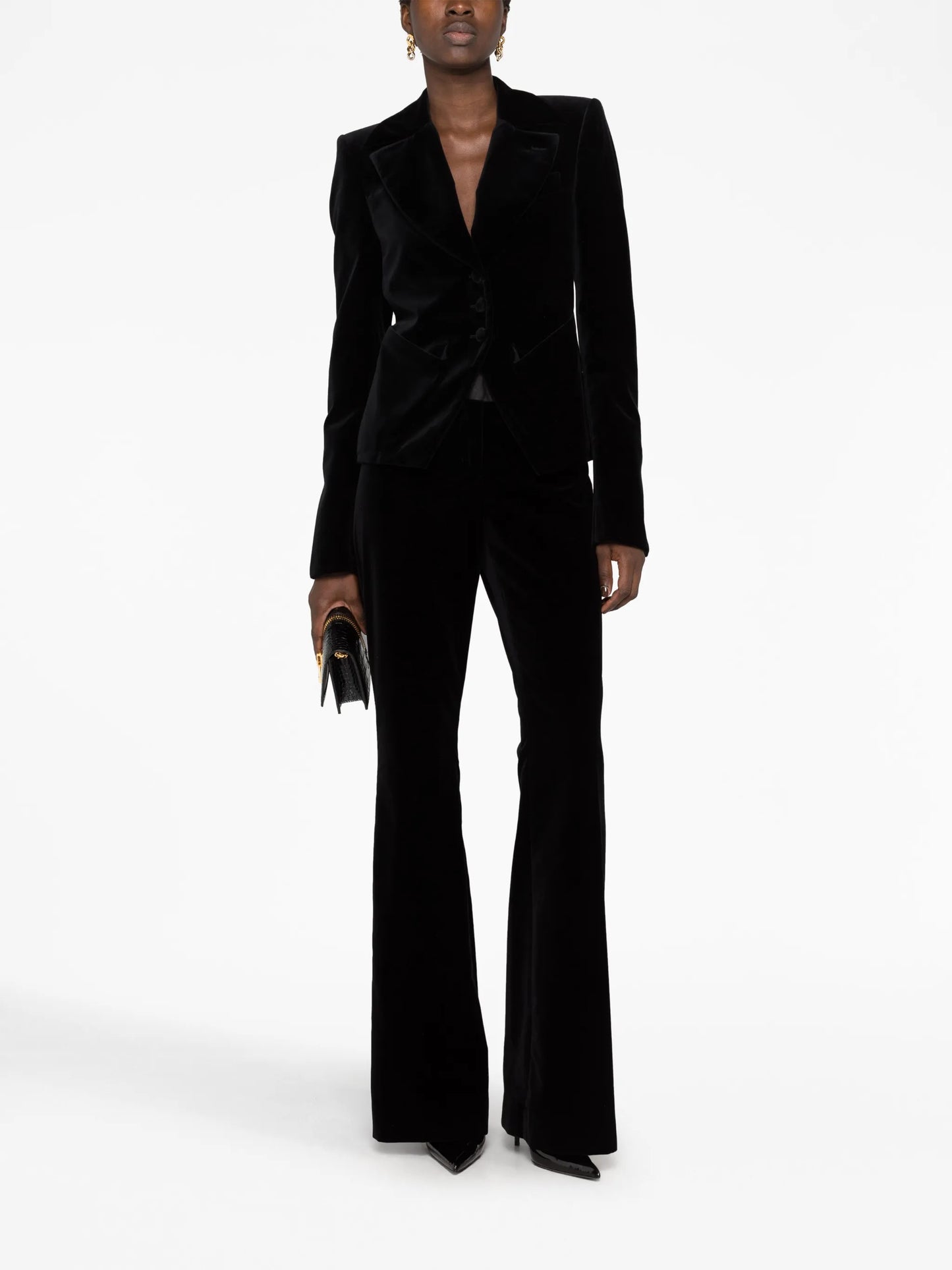adjustable cotton-velvet blazer