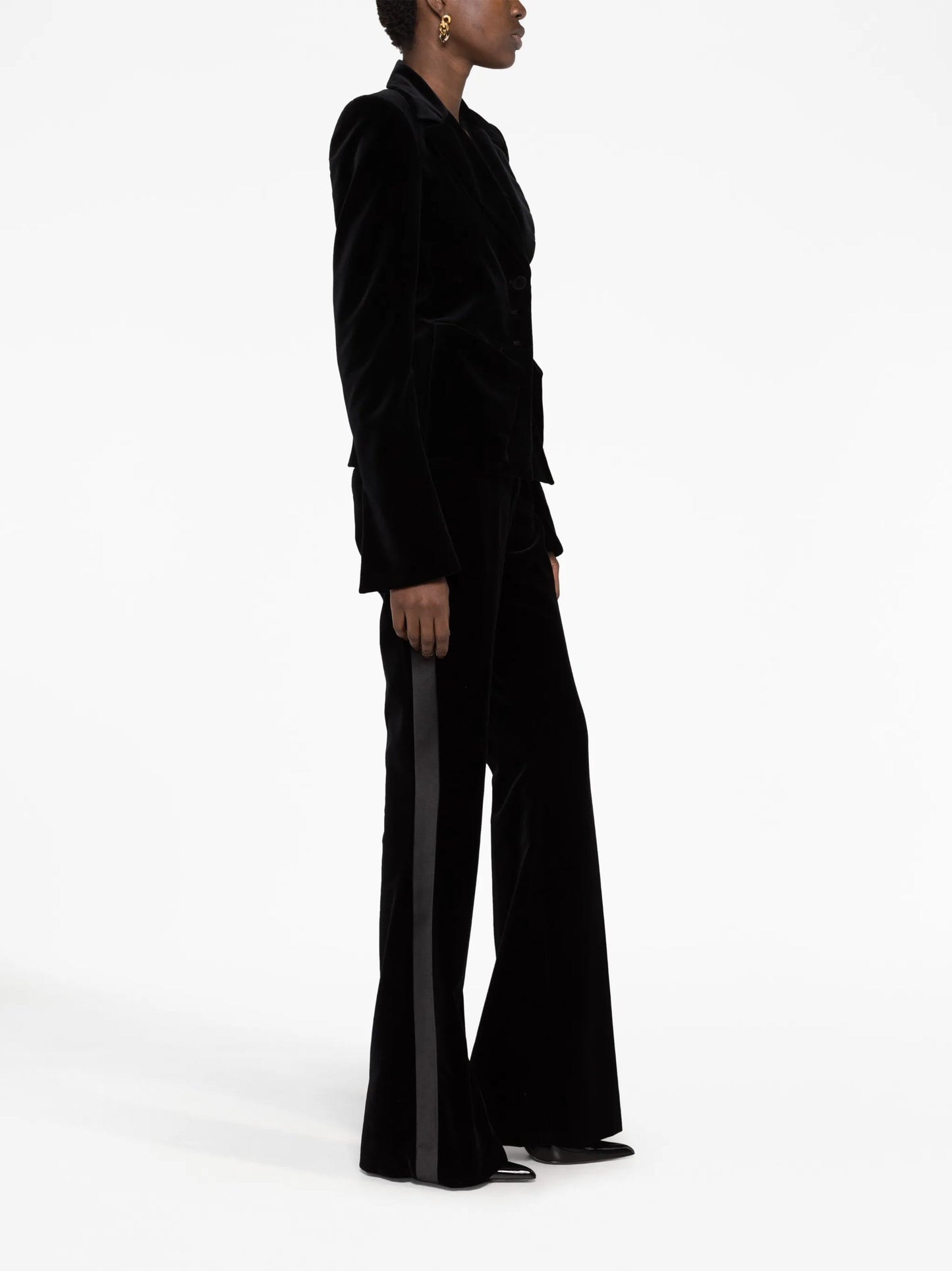 adjustable cotton-velvet blazer