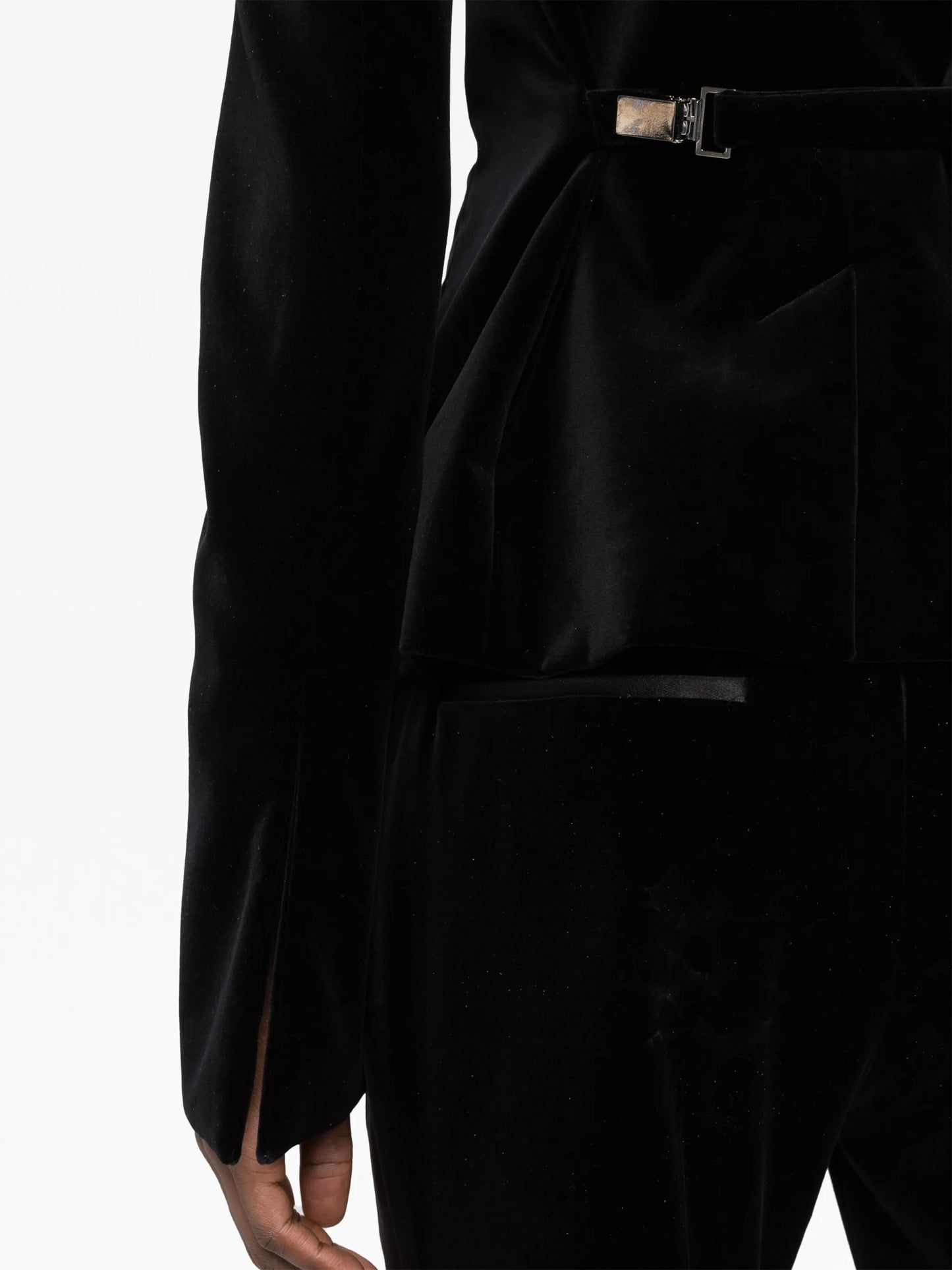 adjustable cotton-velvet blazer