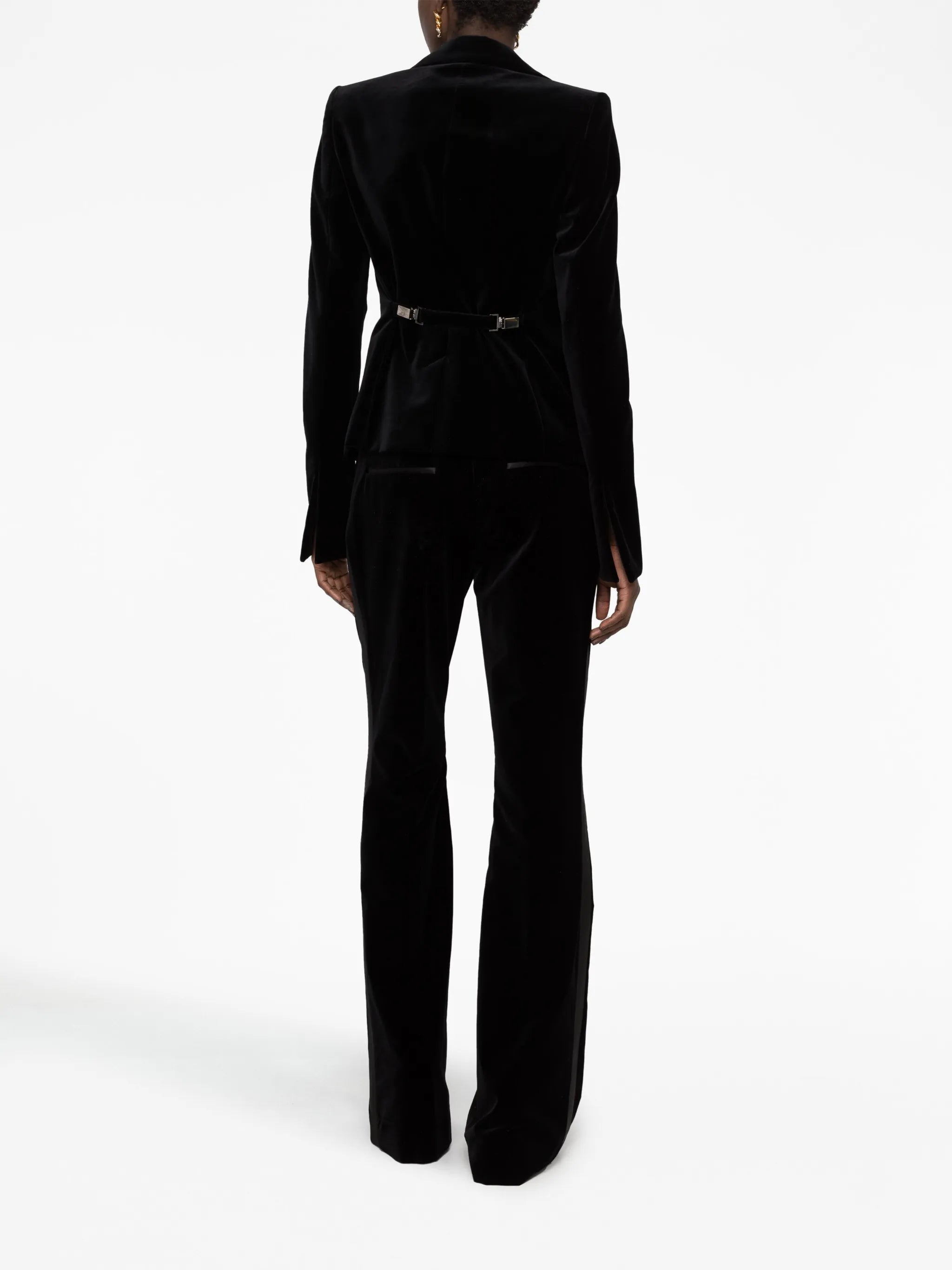 adjustable cotton-velvet blazer