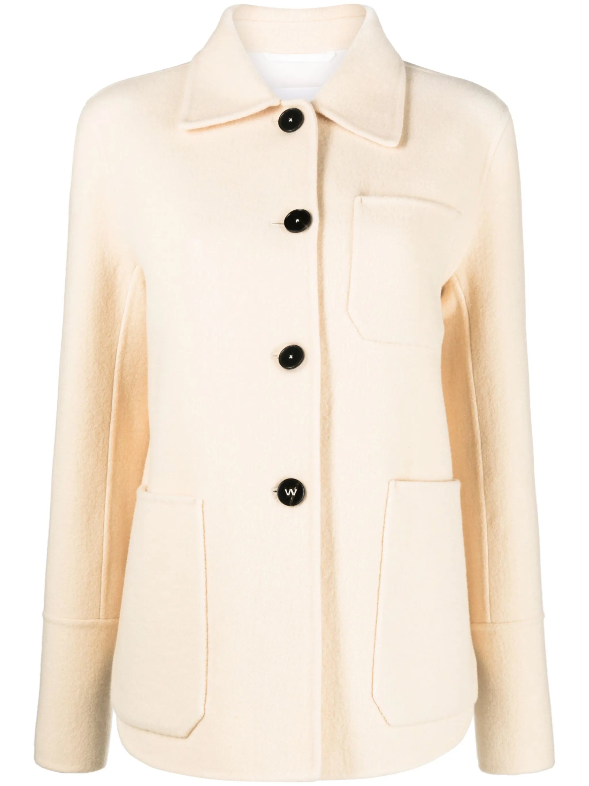 button-up wool shirt jacket