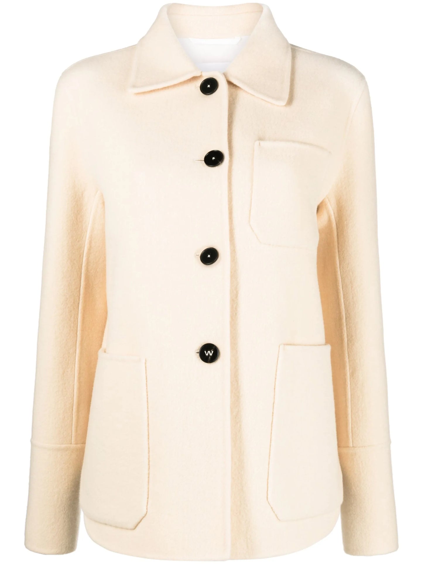 button-up wool shirt jacket