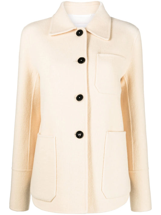 button-up wool shirt jacket