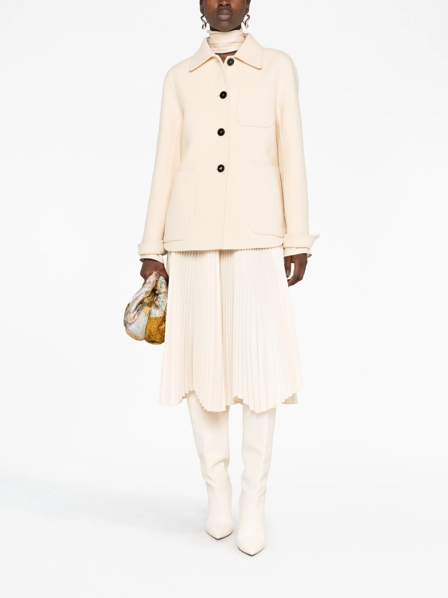 button-up wool shirt jacket