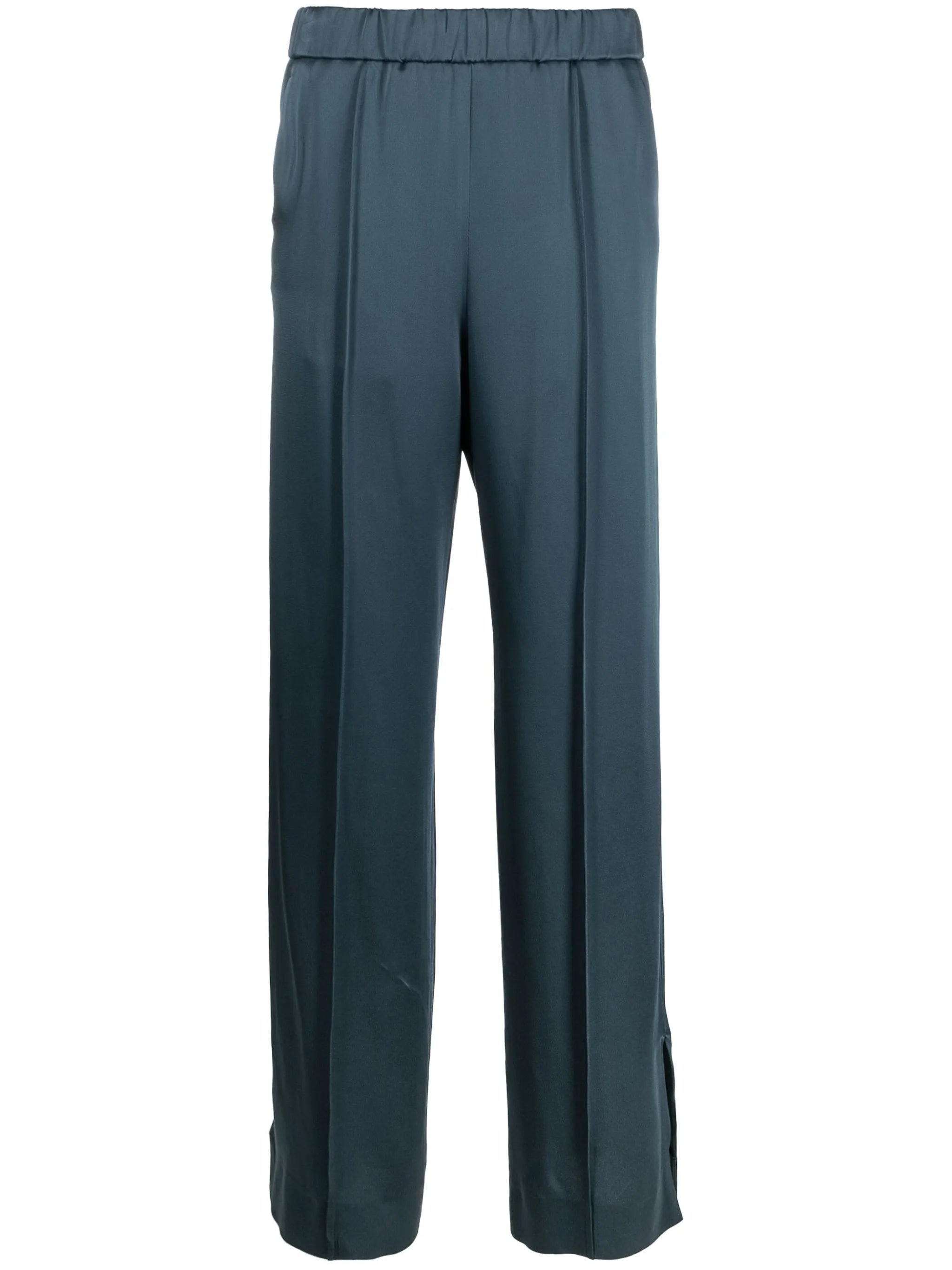 drawstring wide-leg satin trousers