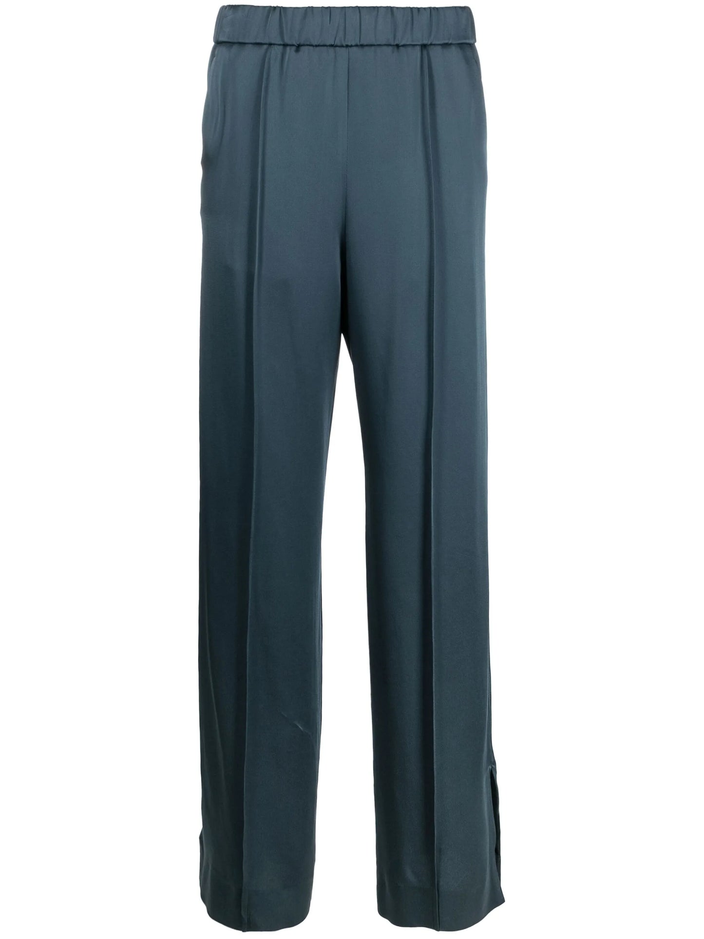 drawstring wide-leg satin trousers