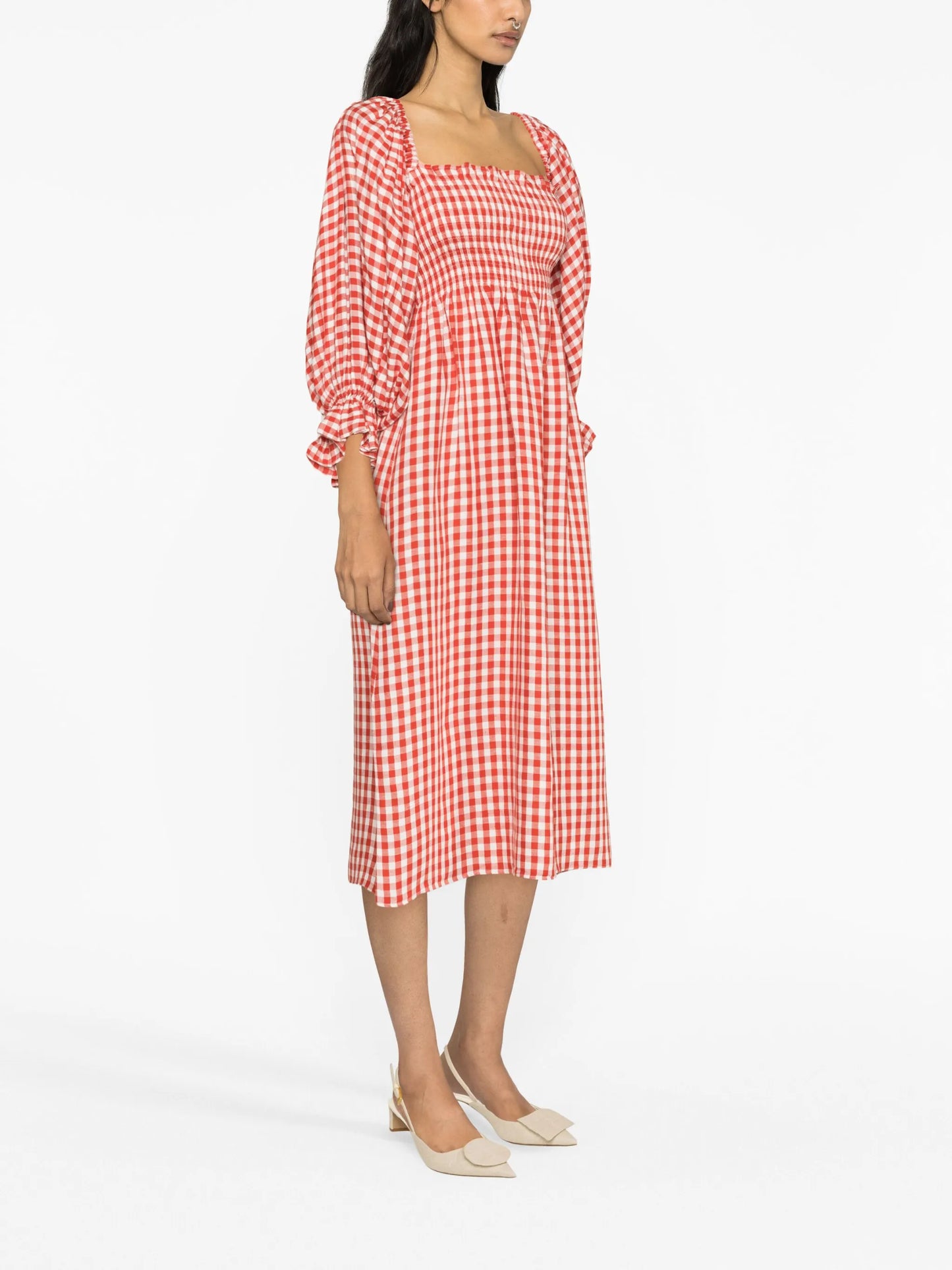 Atlanta gingham midi dress