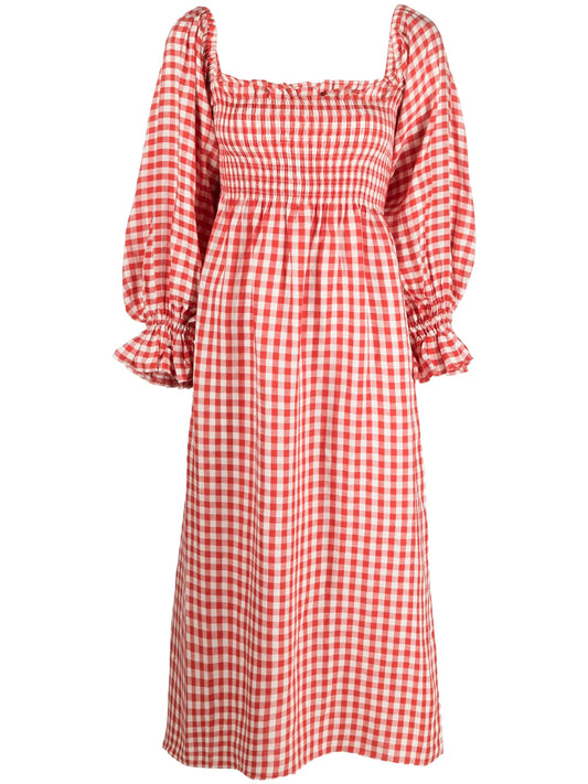Atlanta gingham midi dress