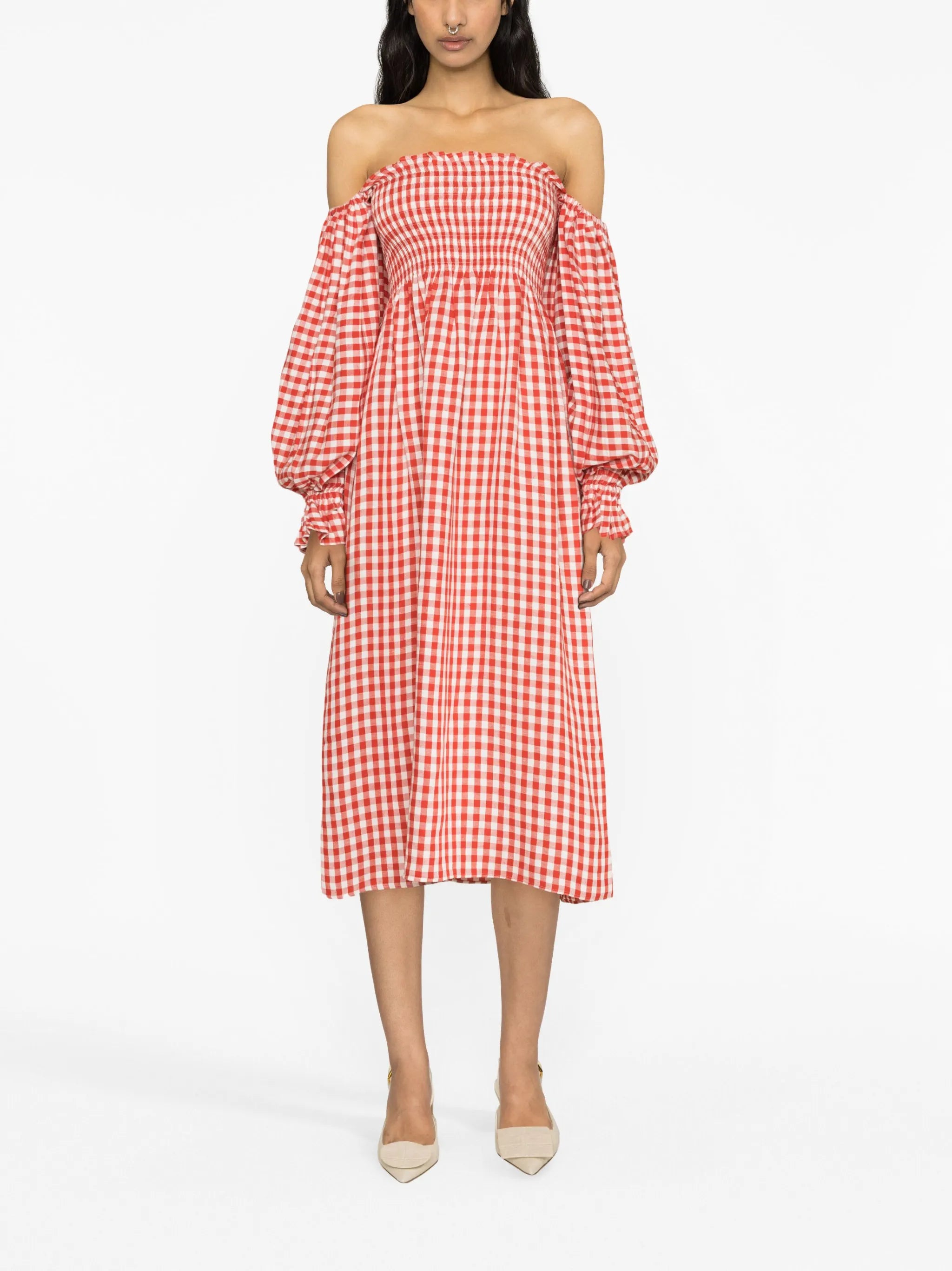 Atlanta gingham midi dress