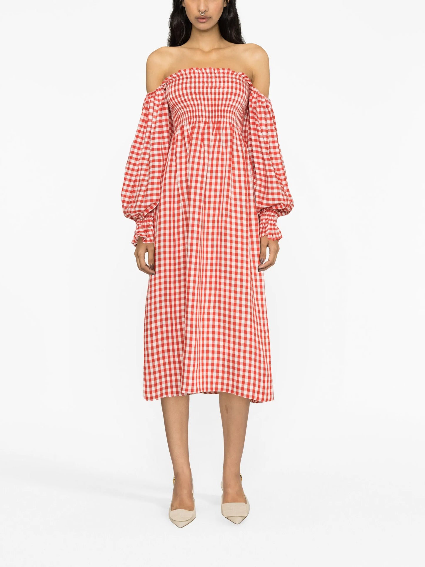 Atlanta gingham midi dress