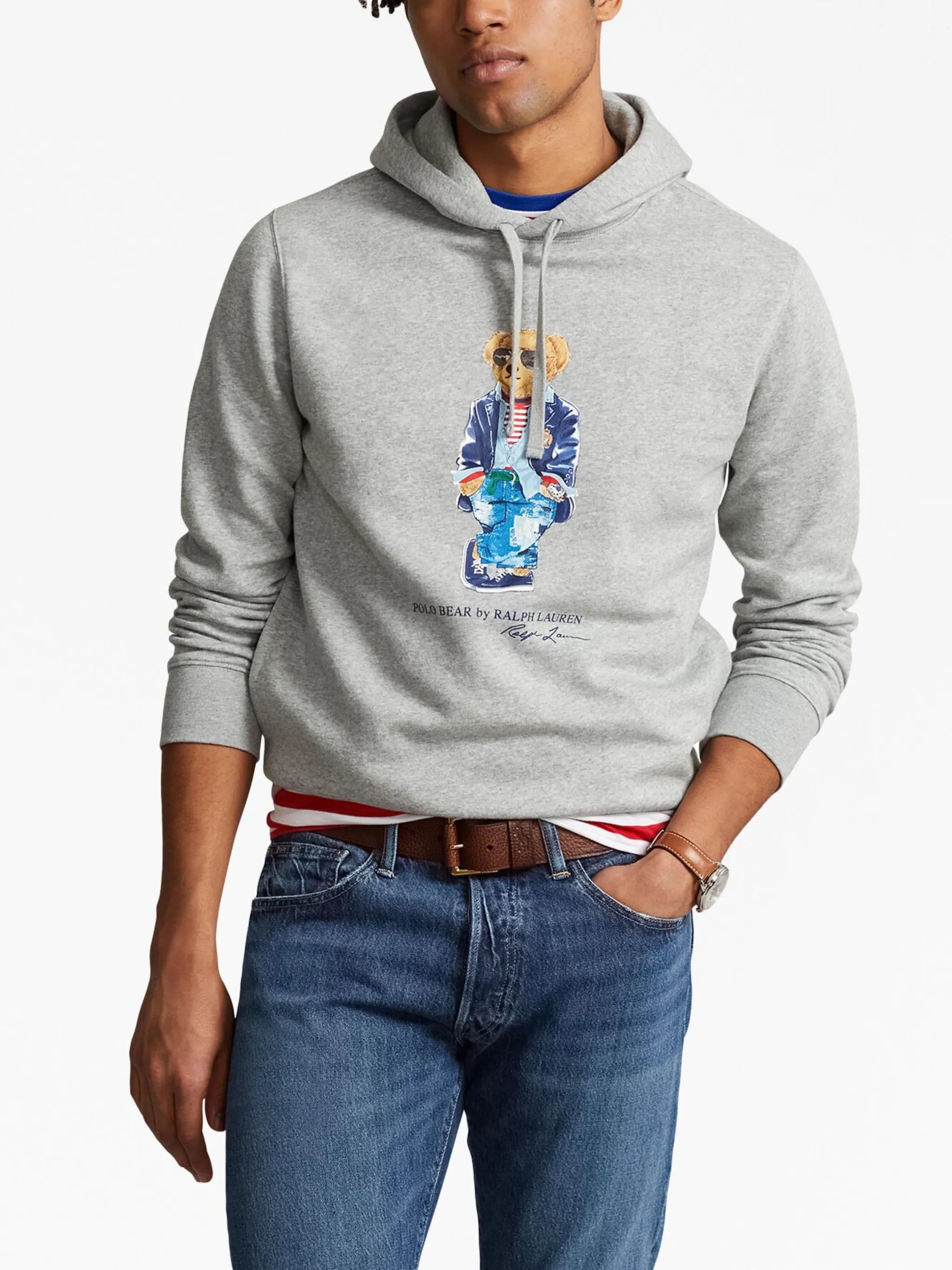 Polo Bear-motif drawstring hoodie