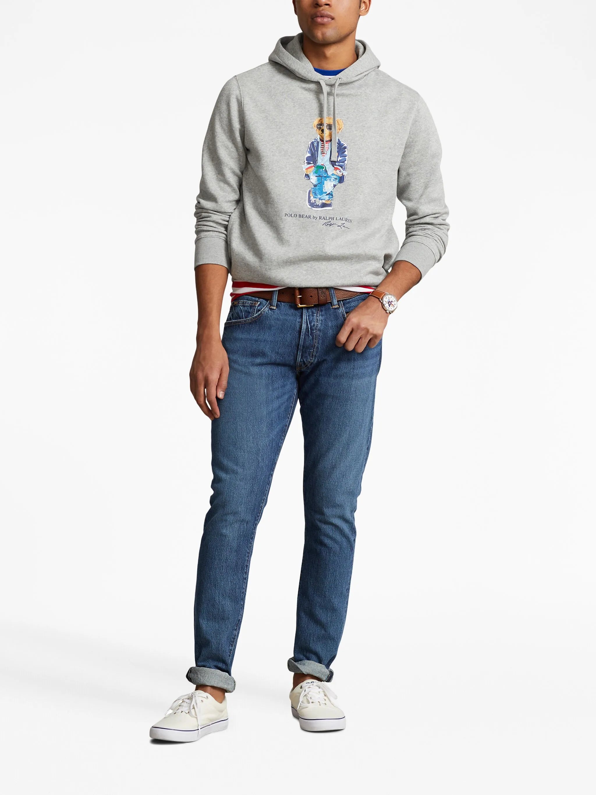 Polo Bear-motif drawstring hoodie