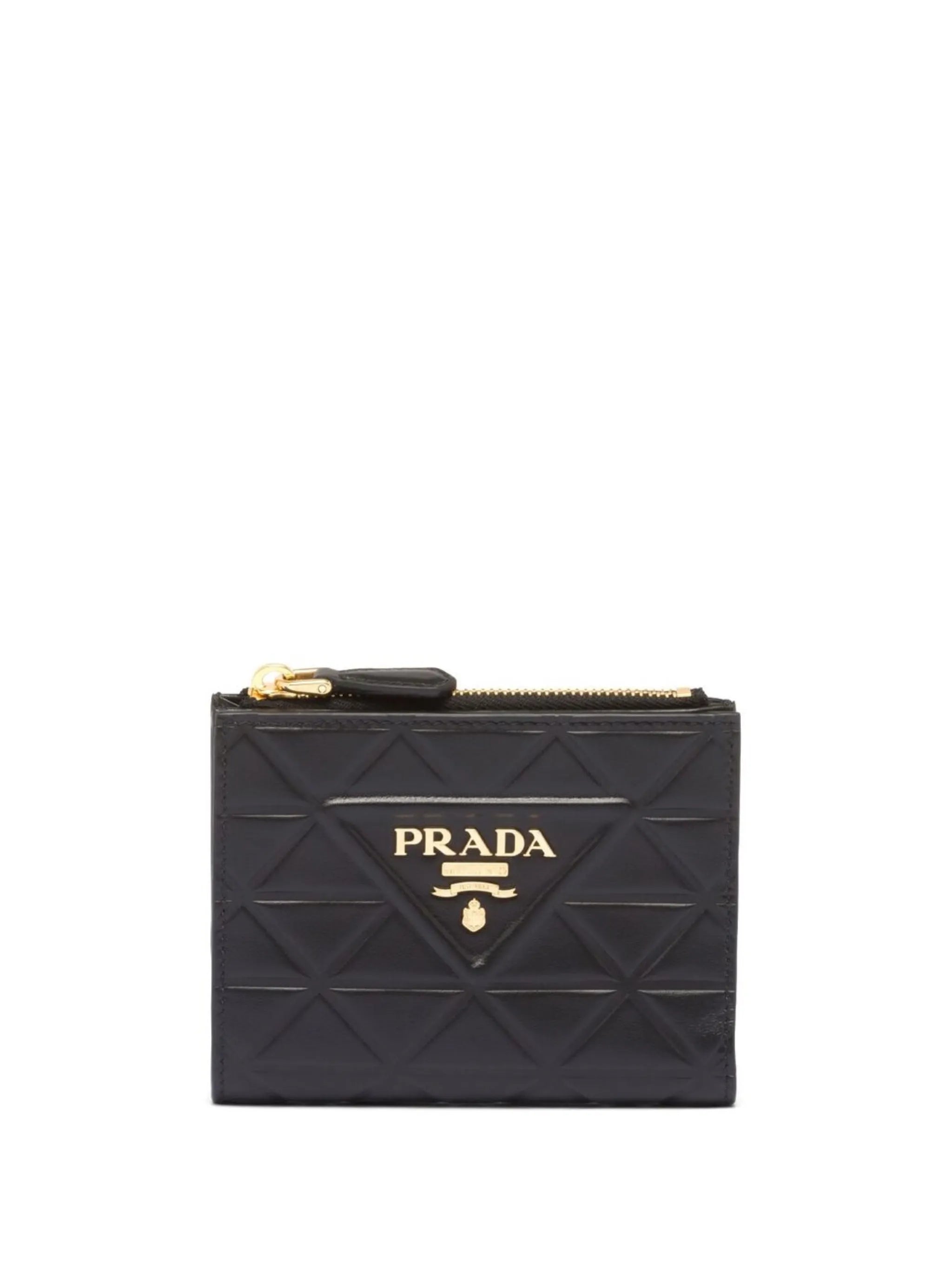 logo-plaque diamond-quilt wallet