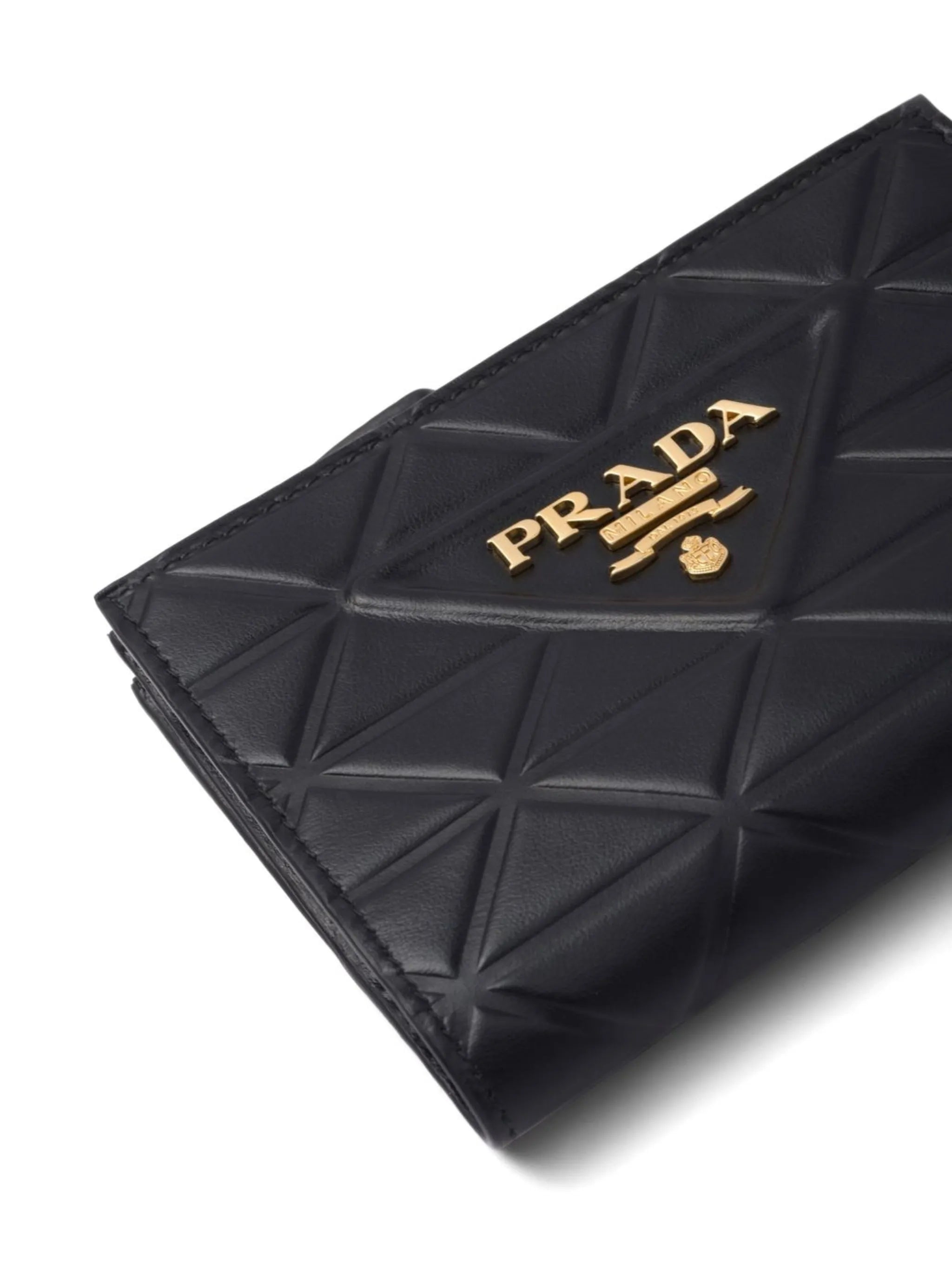 logo-plaque diamond-quilt wallet