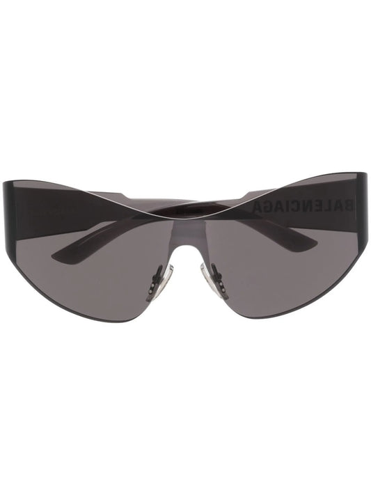shield-transparent-frame sunglasses