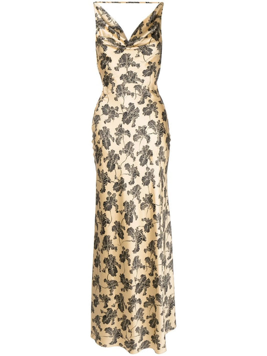 Colombina floral-print satin dress