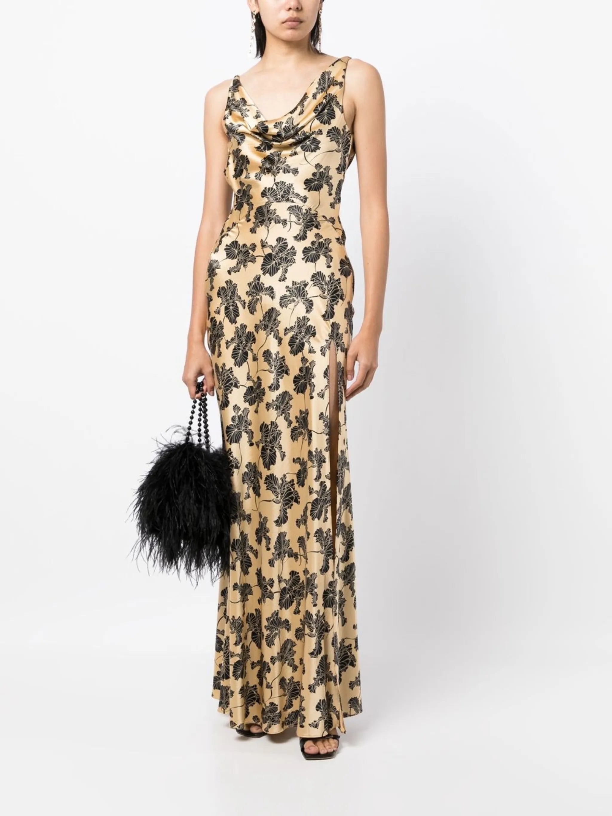 Colombina floral-print satin dress