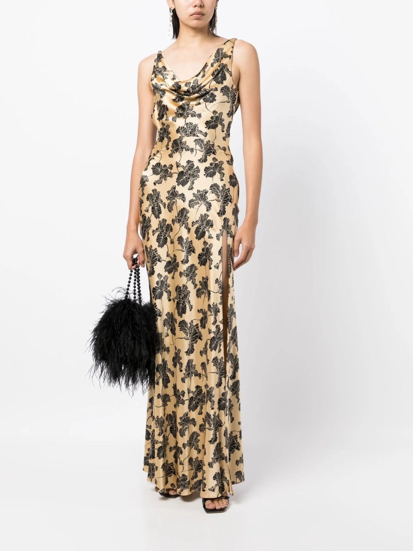 Colombina floral-print satin dress