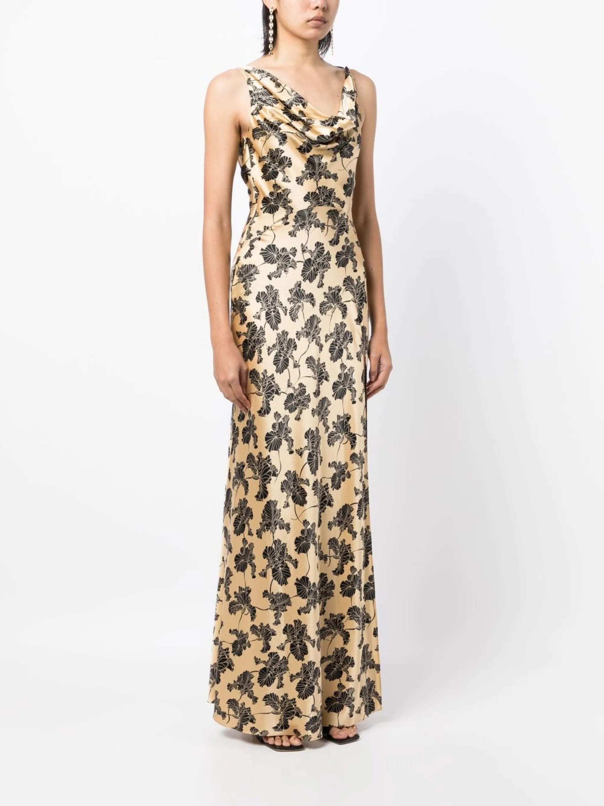 Colombina floral-print satin dress