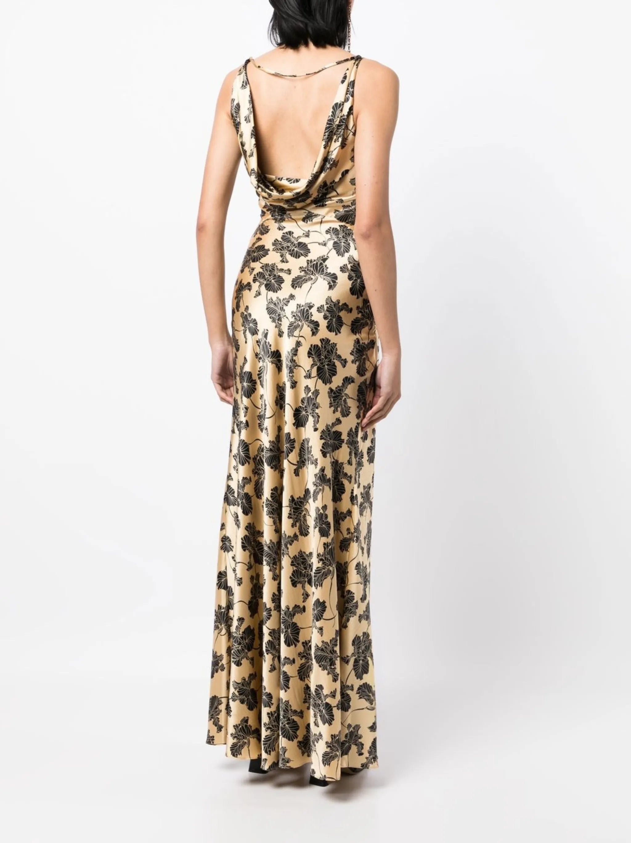 Colombina floral-print satin dress