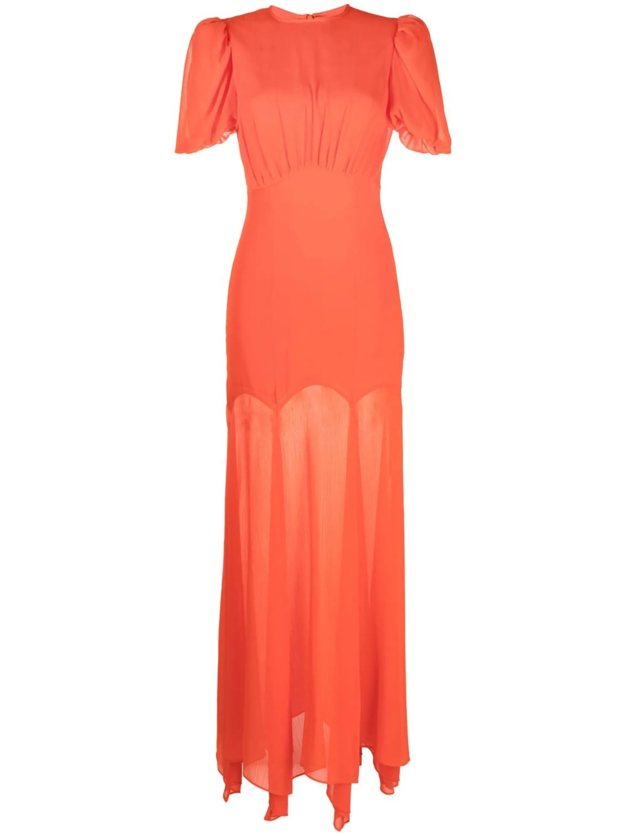 Agua puff-sleeve chiffon maxi dress