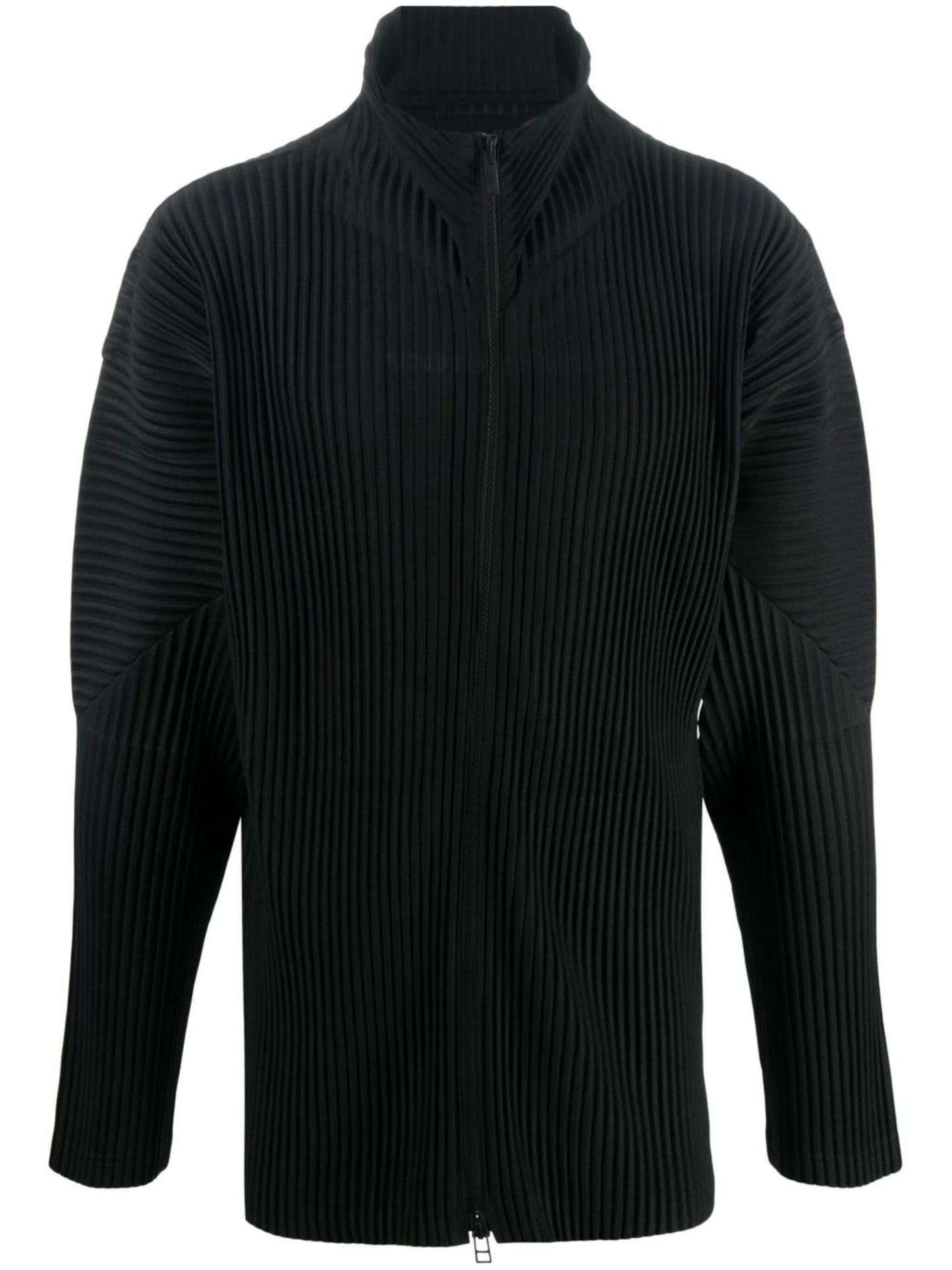 zip-up pleated jacket