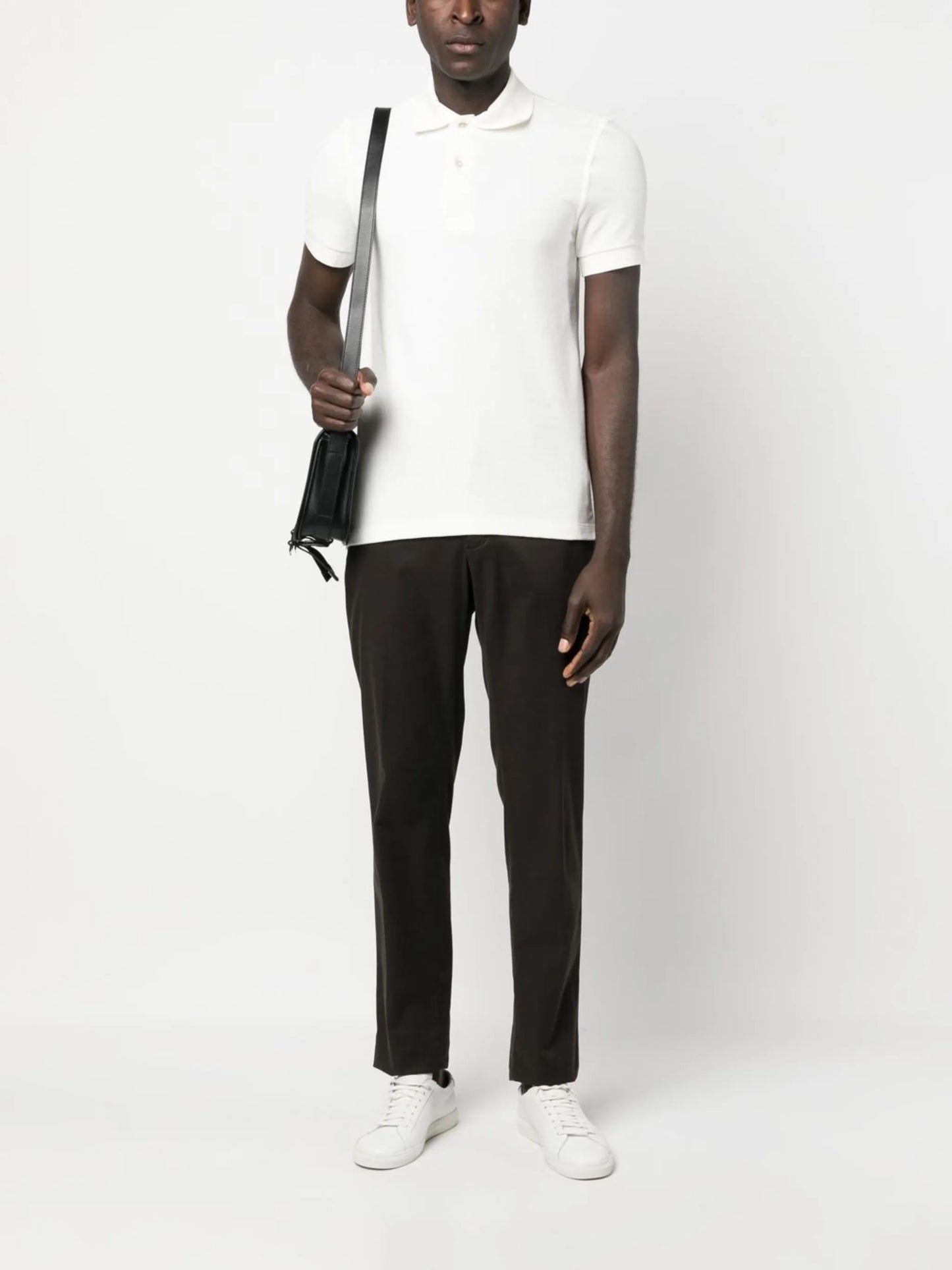 cotton-blend polo shirt
