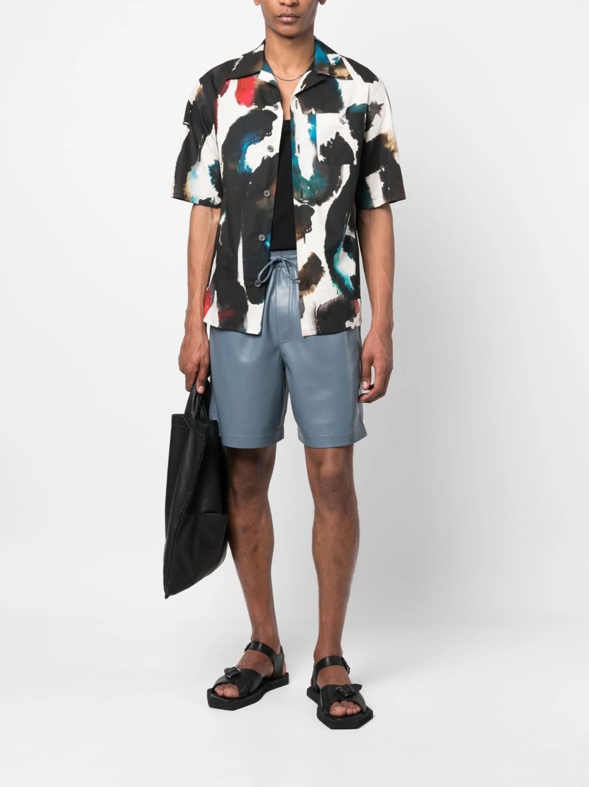 faux leather Bermuda shorts