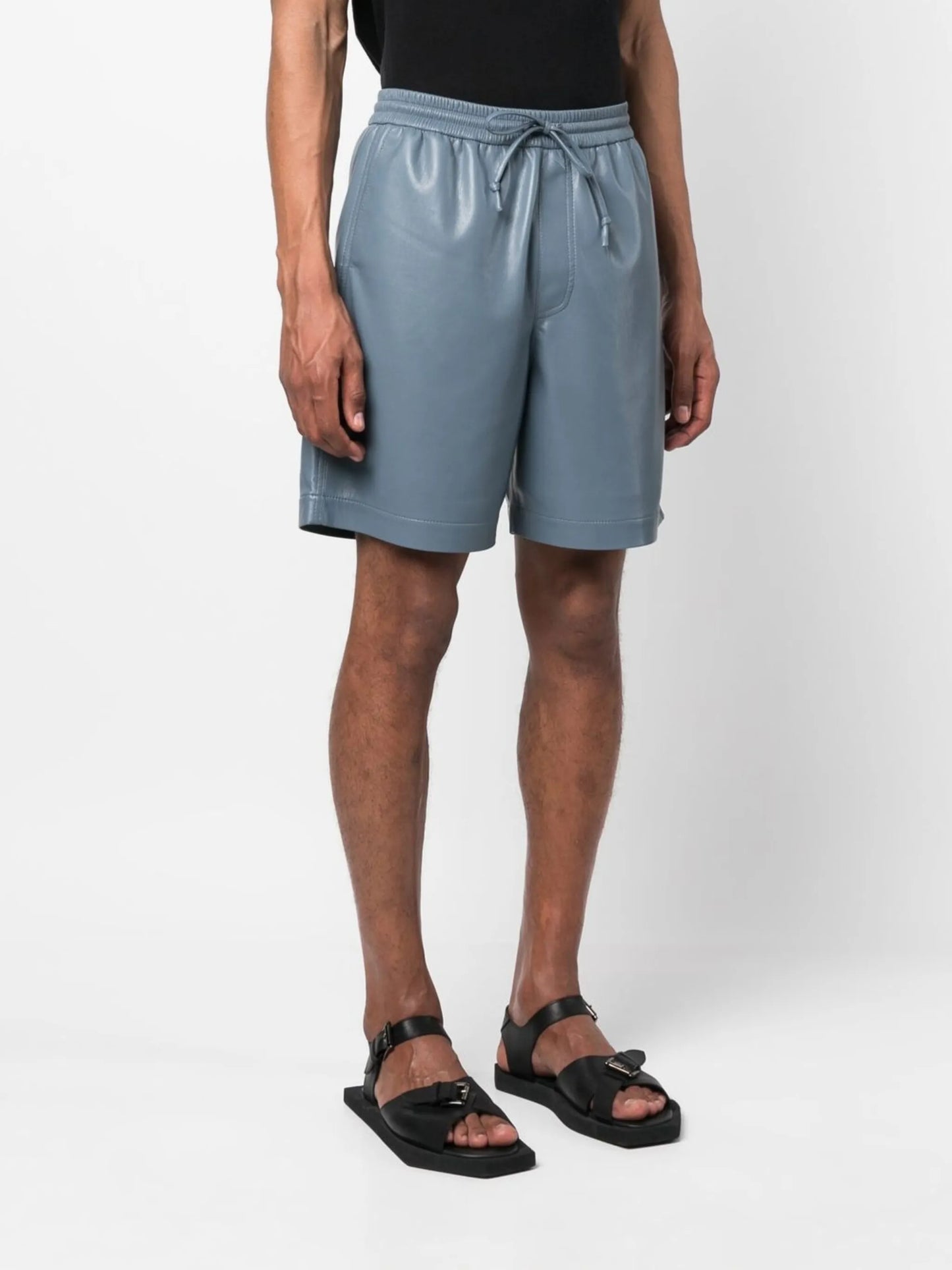 faux leather Bermuda shorts