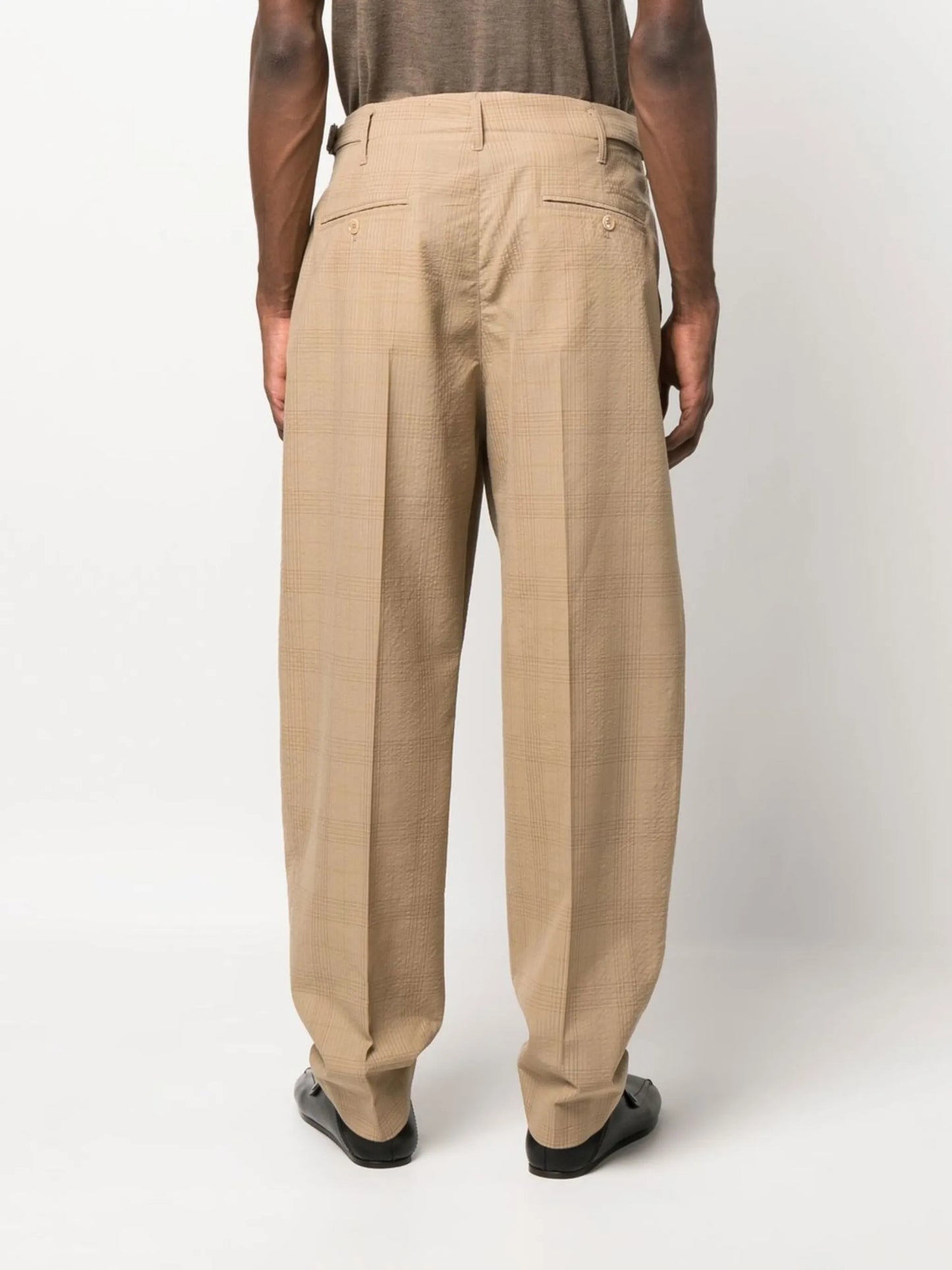 wool tapered trousers