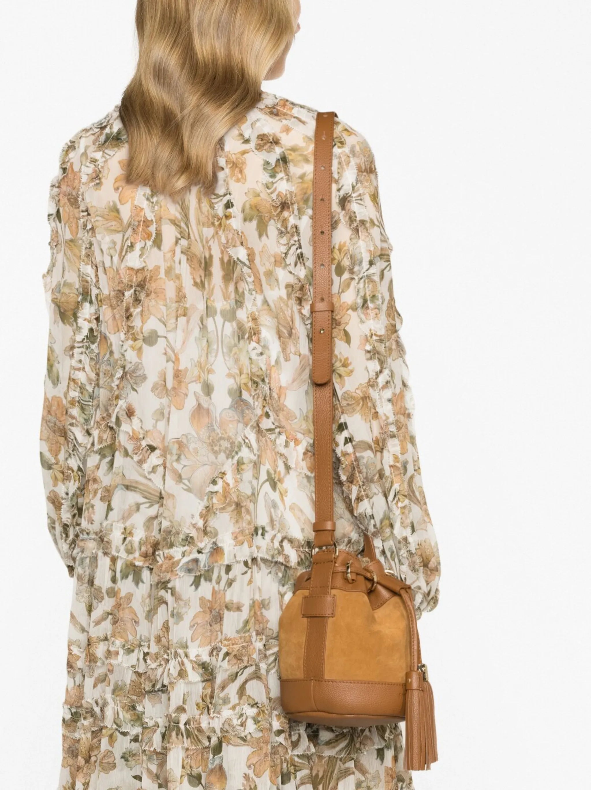 small Vicki suede bucket bag